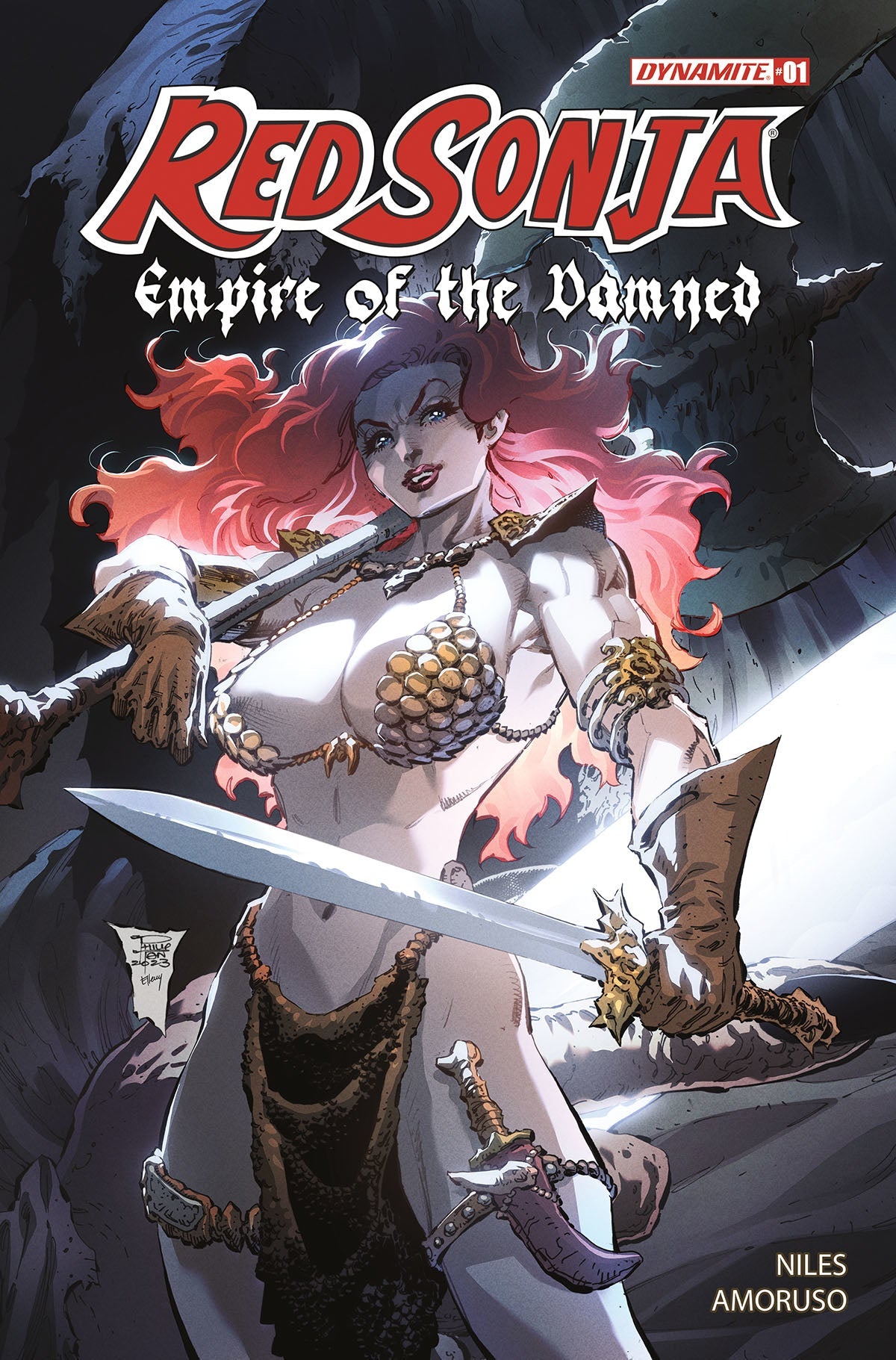 Red Sonja Empire Damned #1 L 1:15 Philip Tan Foil Variant (04/03/2024) Dynamite