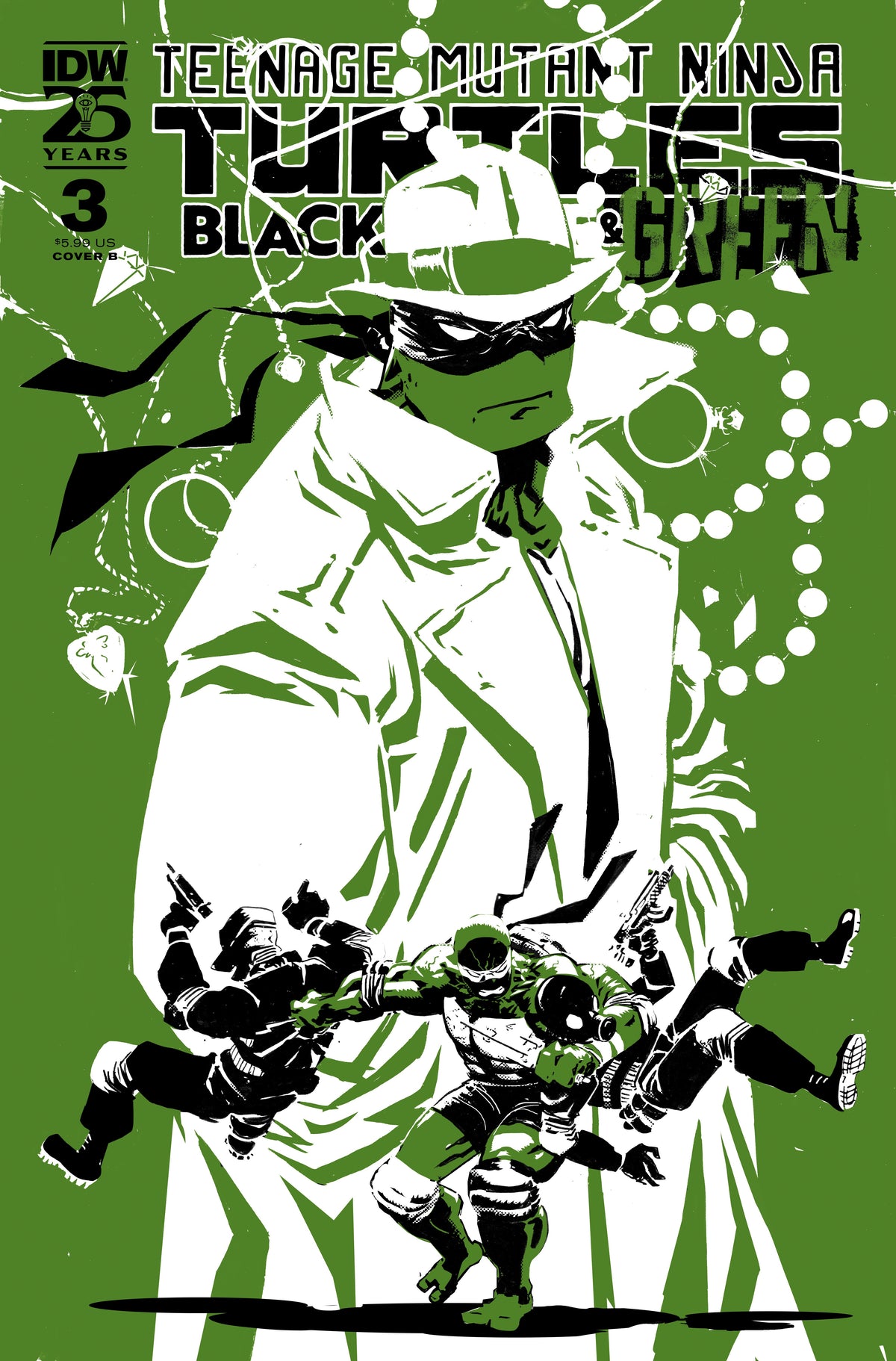 Teenage Mutant Ninja Turtles Black White And Green #3 B Rossmo Variant (07/31/2024) Idw
