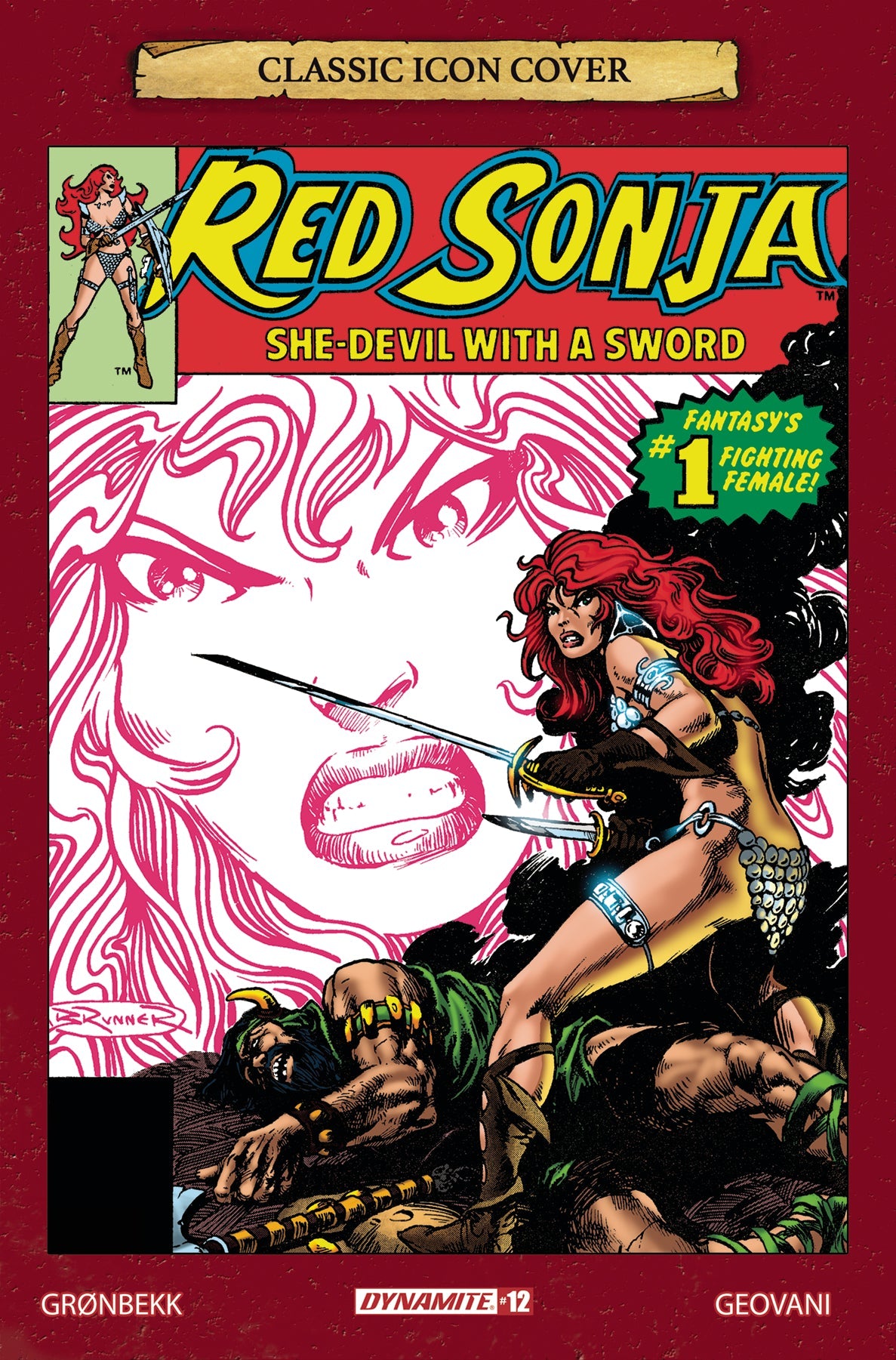 Red Sonja 2023 #12 G 1:10 Frank Brunner Icon Variant (07/17/2024) Dynamite