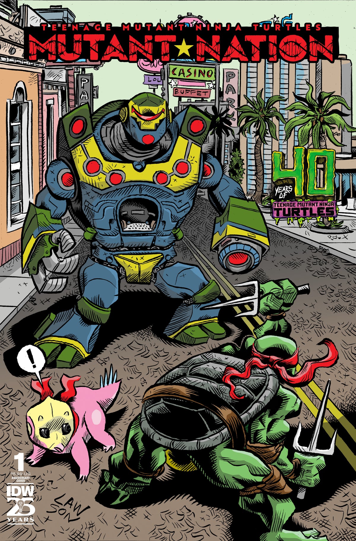 Teenage Mutant Ninja Turtles TMNT Mutant Nation #1 D 40Th Anniv Jim Lawson Variant (09/18/2024) Idw
