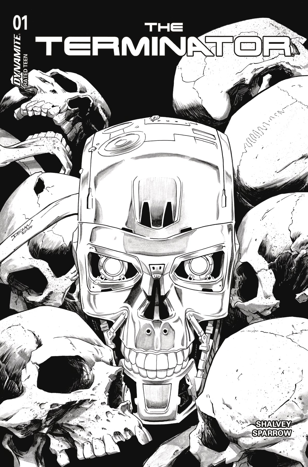Terminator #1 O 1:20 Declan Shalvey Line Art Variant (10/09/2024) Dynamite