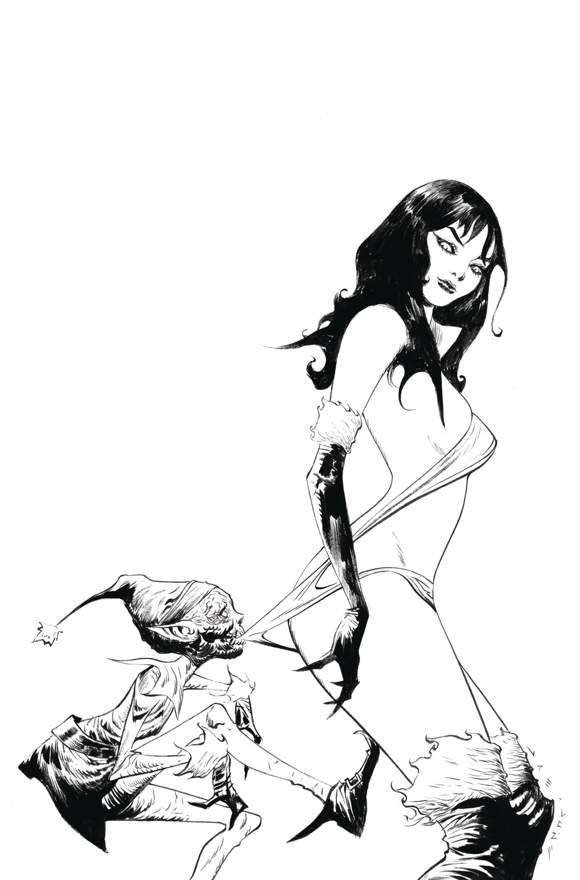 Vampirella Helliday 2024 Sp #1 H 1:20 Jae Lee Line Art Variant (12/25/2024) Dynamite