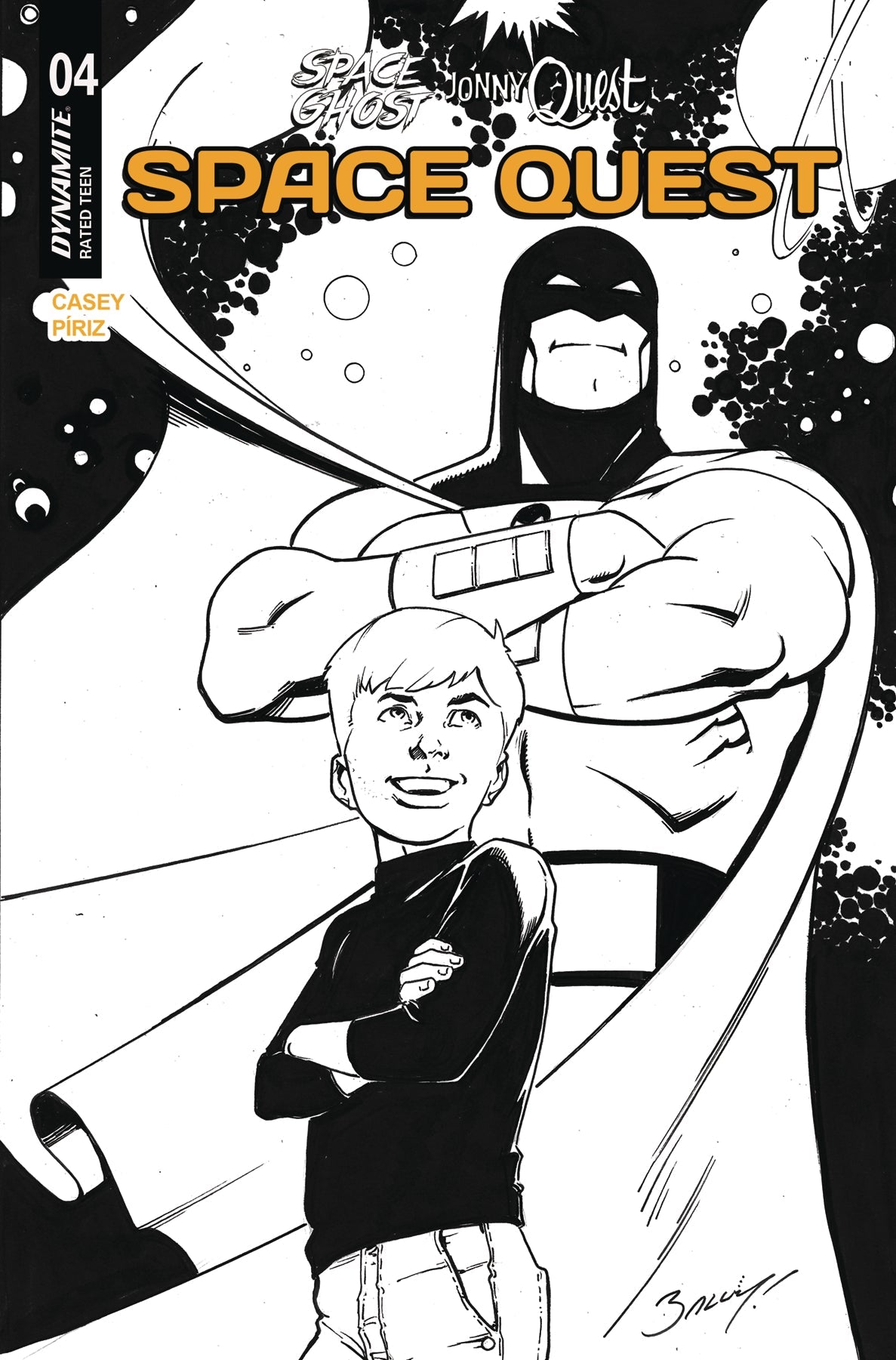 Space Ghost Jonny Quest Space Quest #4 J 1:10 Mark Bagley Line Art (08/20/2025) Dynamite