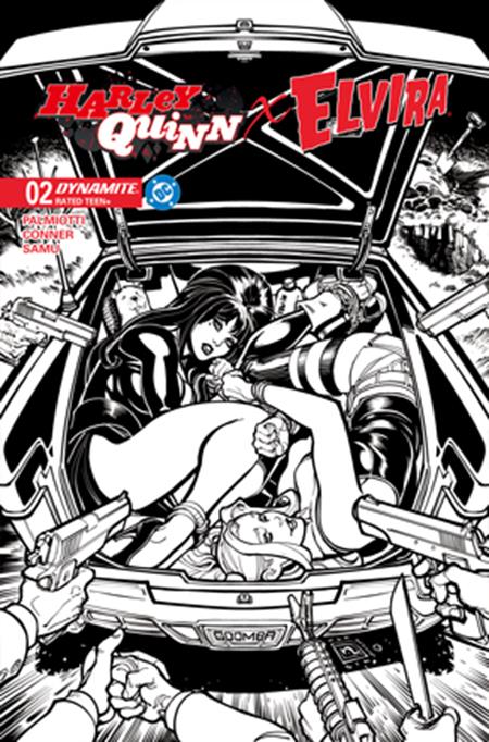 Harley Quinn X Elvira #2 M 1:10 Chad Hardin Line Art Variant (11/19/2025) Dynamite