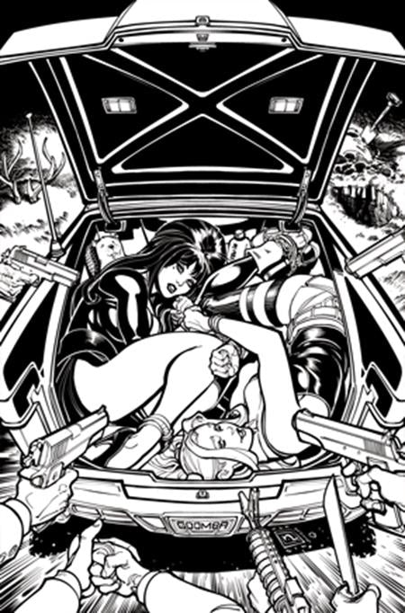 Harley Quinn X Elvira #2 O 1:15 Chad Hardin Line Art Virgin Variant (11/19/2025) Dynamite