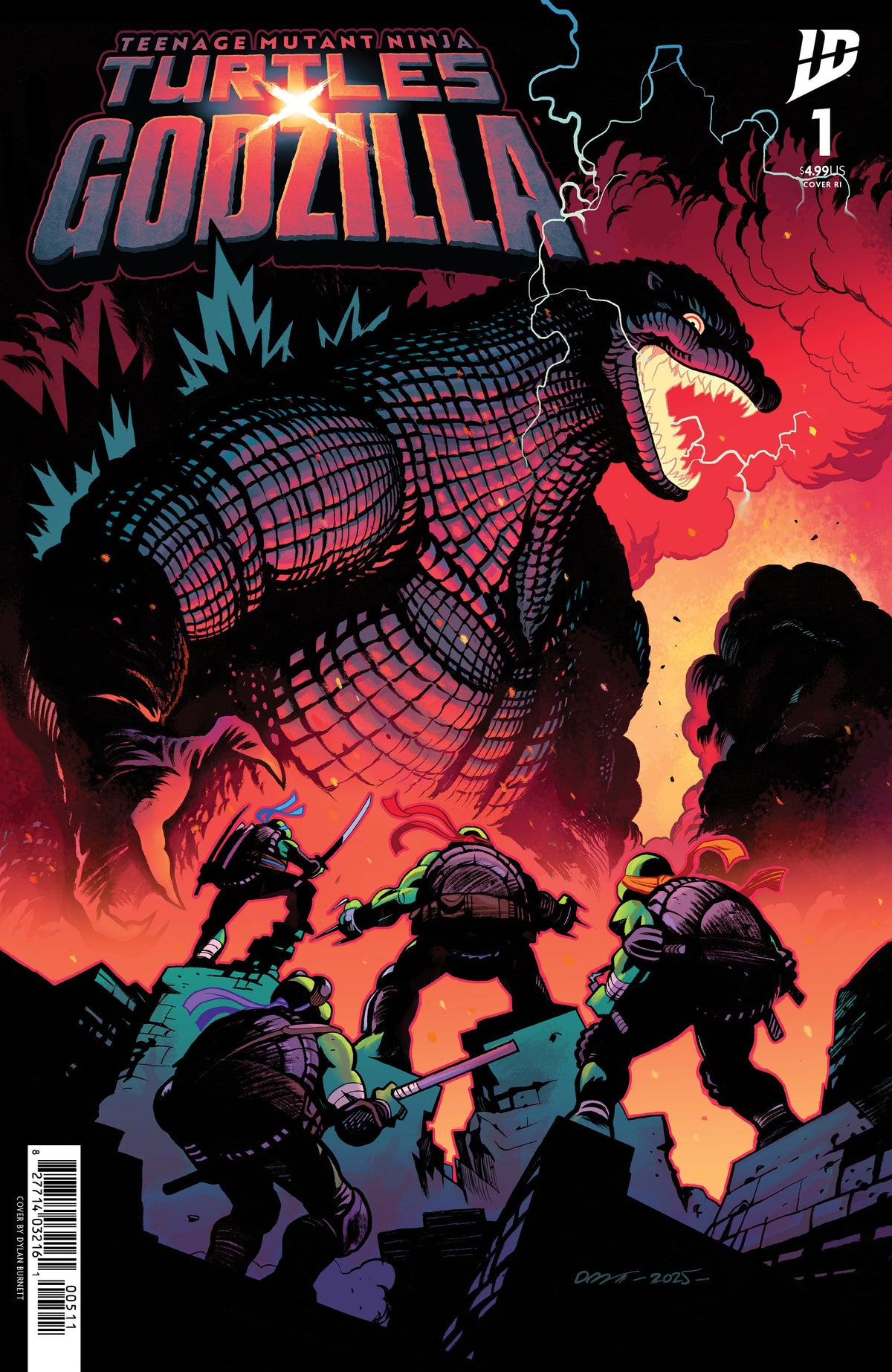 Teenage Mutant Ninja Turtles X Godzilla #1 F 1:25 Foil Dylan Burnett (11/12/2025) Idw