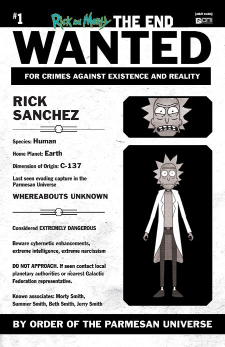 Rick And Morty The End #1 E 1:10 Most Wanted Variant (12/03/2025) Oni