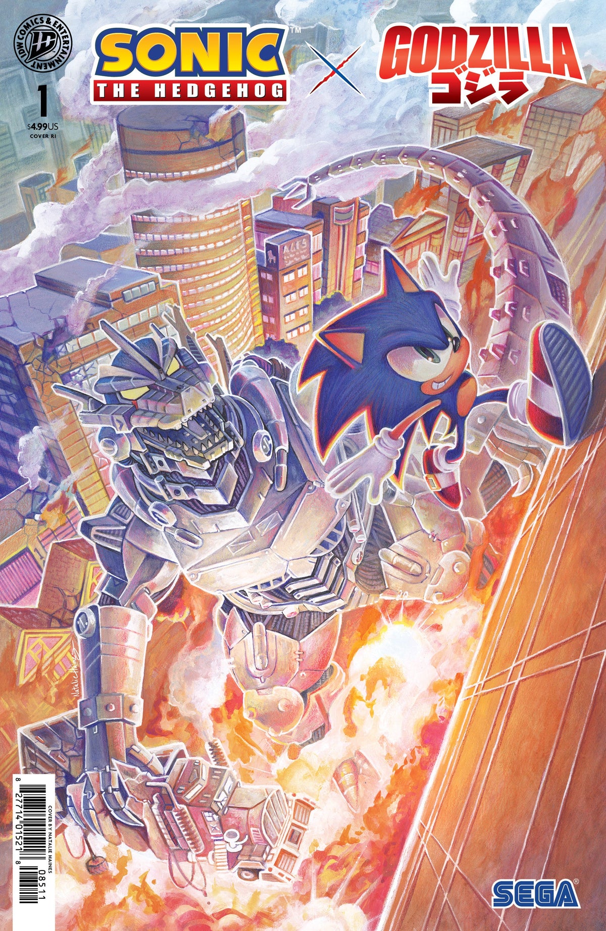 Sonic The Hedgehog X Godzilla #1 F 1:25 Foil Haines (07/15/2026) Idw