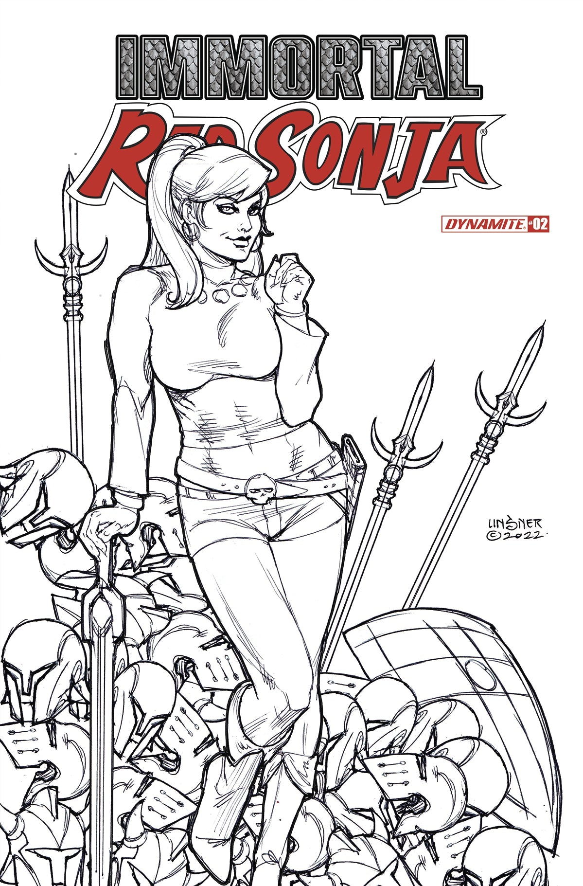Immortal Red Sonja #2 G 1:15 Joseph Michael Linsner Line Art Variant GGA (05/11/2022) Dynamite