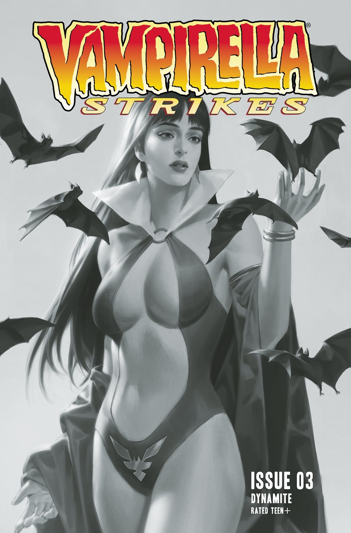 Vampirella Strikes #3 I 1:25 Jung Geun Yoon B&W Variant (07/13/2022) Dynamite