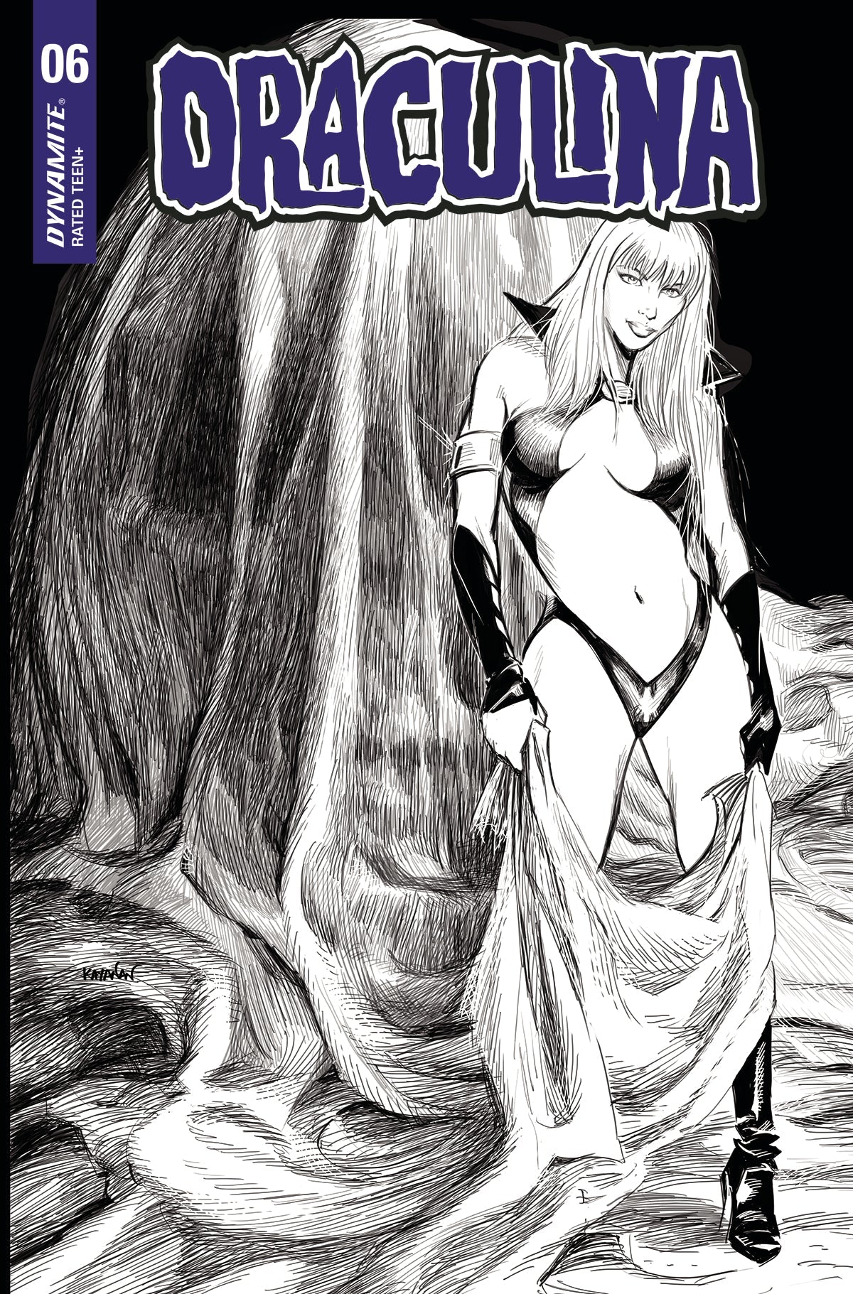 Draculina #6 F 1:10 Rafael Kayanan B&W Variant (09/14/2022) Dynamite
