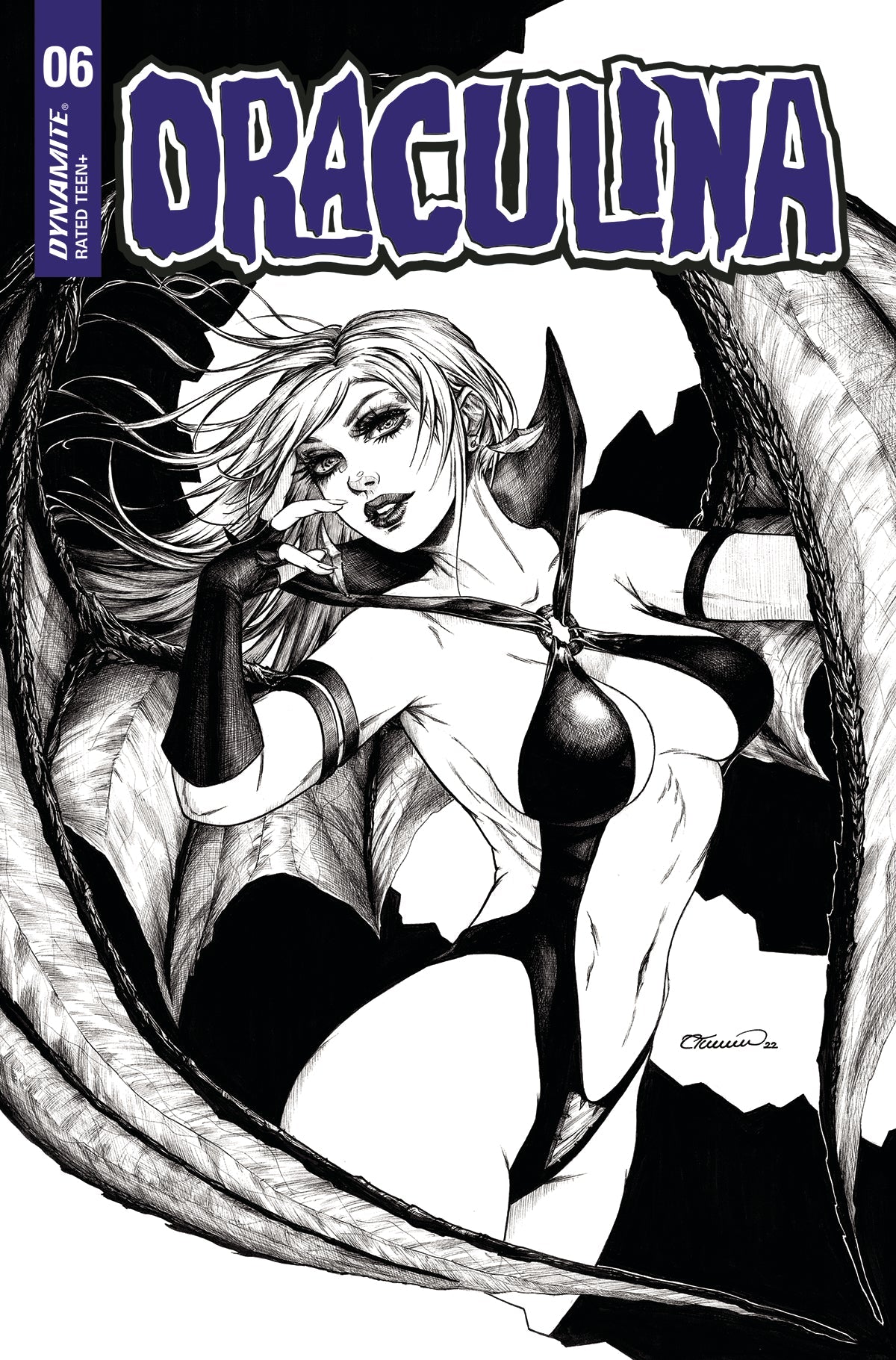 Draculina #6 H 1:25 Collette Turner B&W (09/14/2022) Dynamite