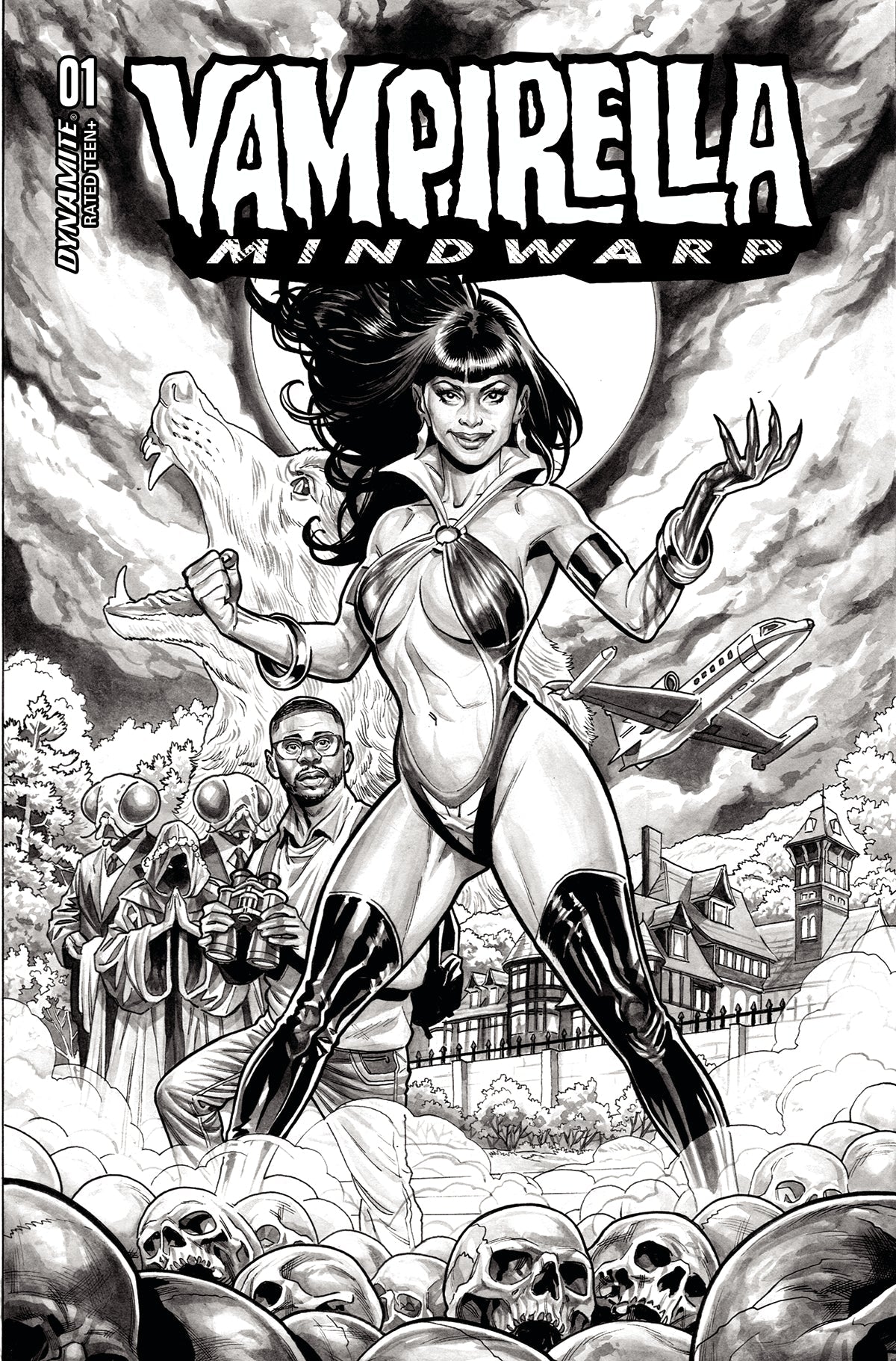Vampirella Mindwarp #1 (Of 5) H 1:20 Ben Dewey B&W Variant (09/14/2022) Dynamite