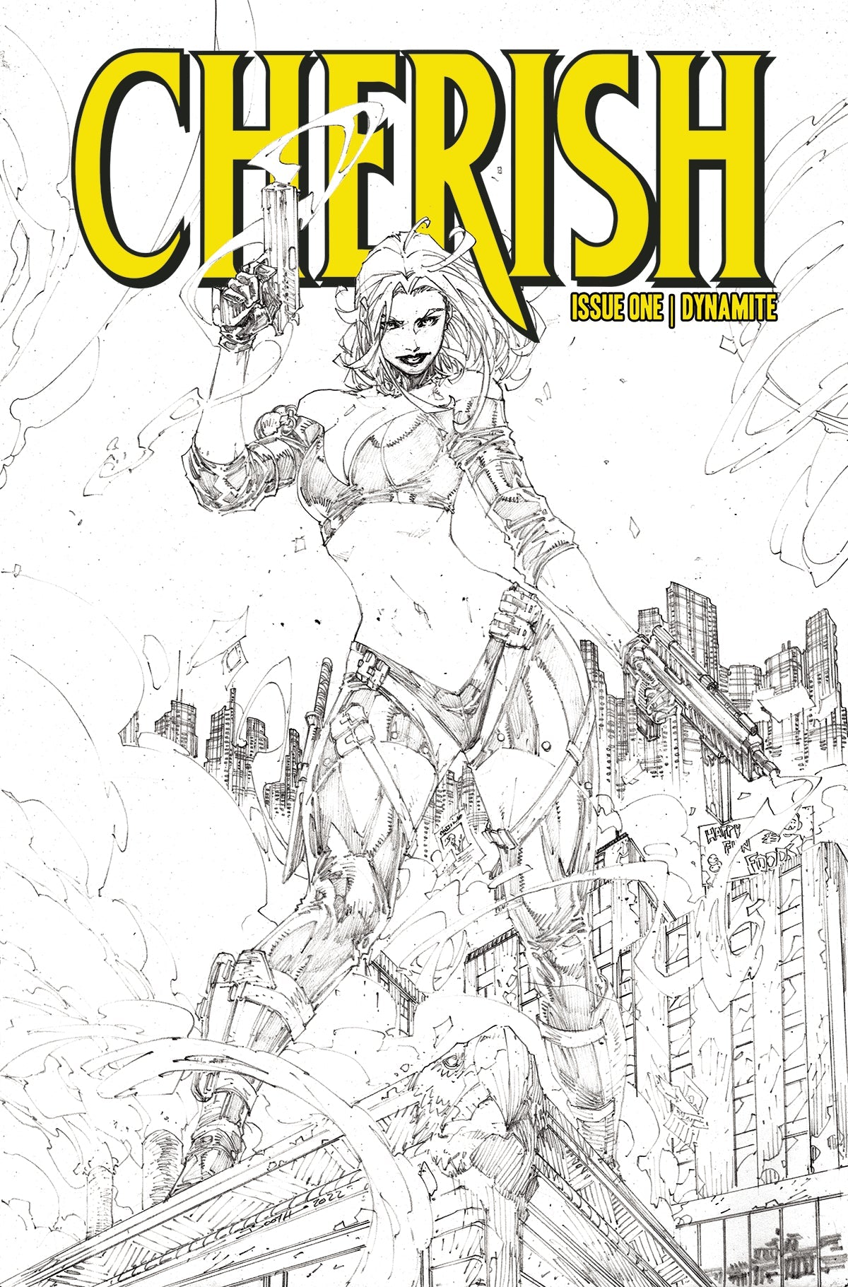 Cherish #1 G 1:20 Marc Silvestri & Ebas B&W Variant (11/02/2022) Dynamite
