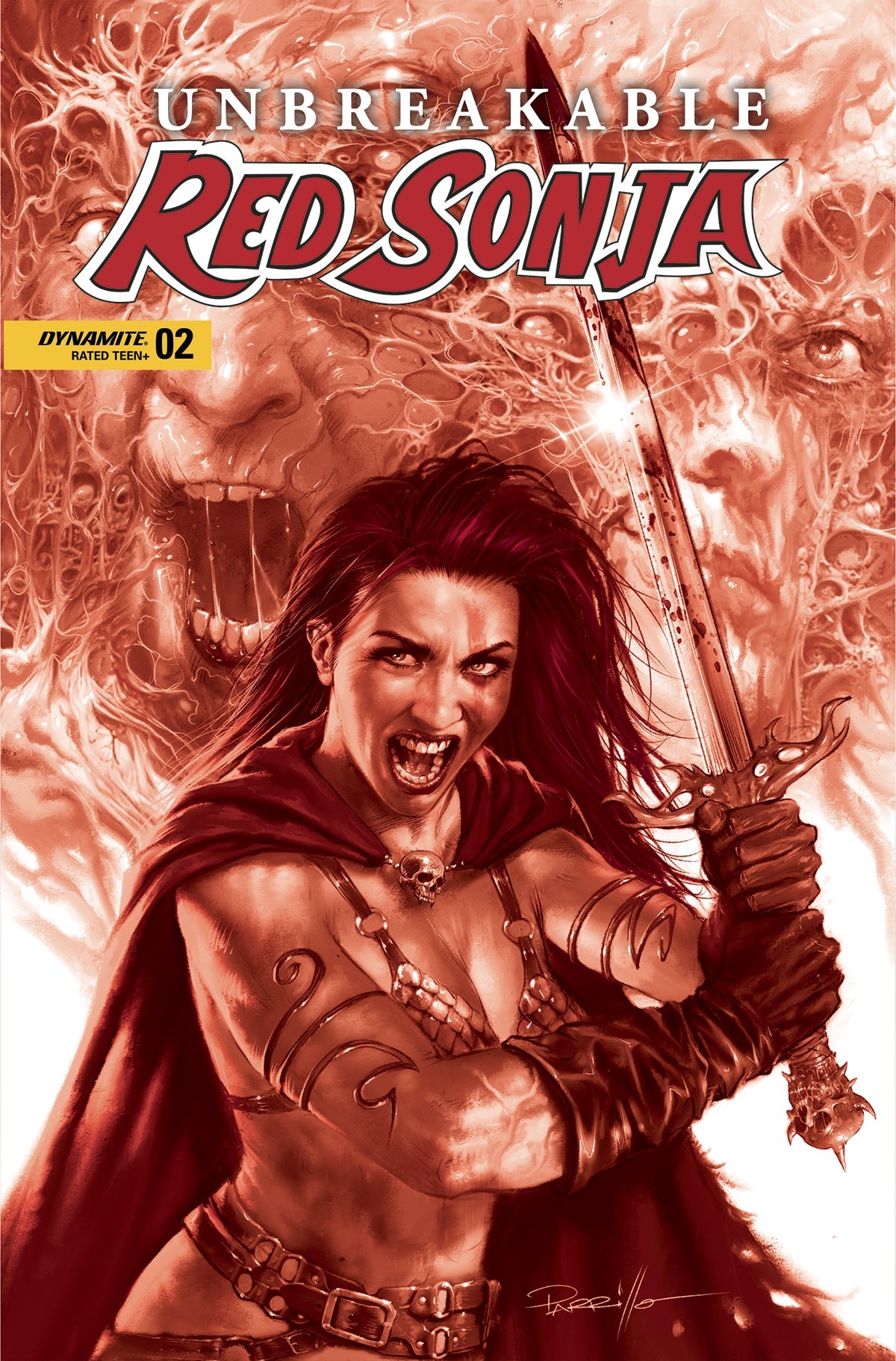 Unbreakable Red Sonja #2 G 1:10 Lucio Parrillo Tint Variant (11/23/2022) Dynamite