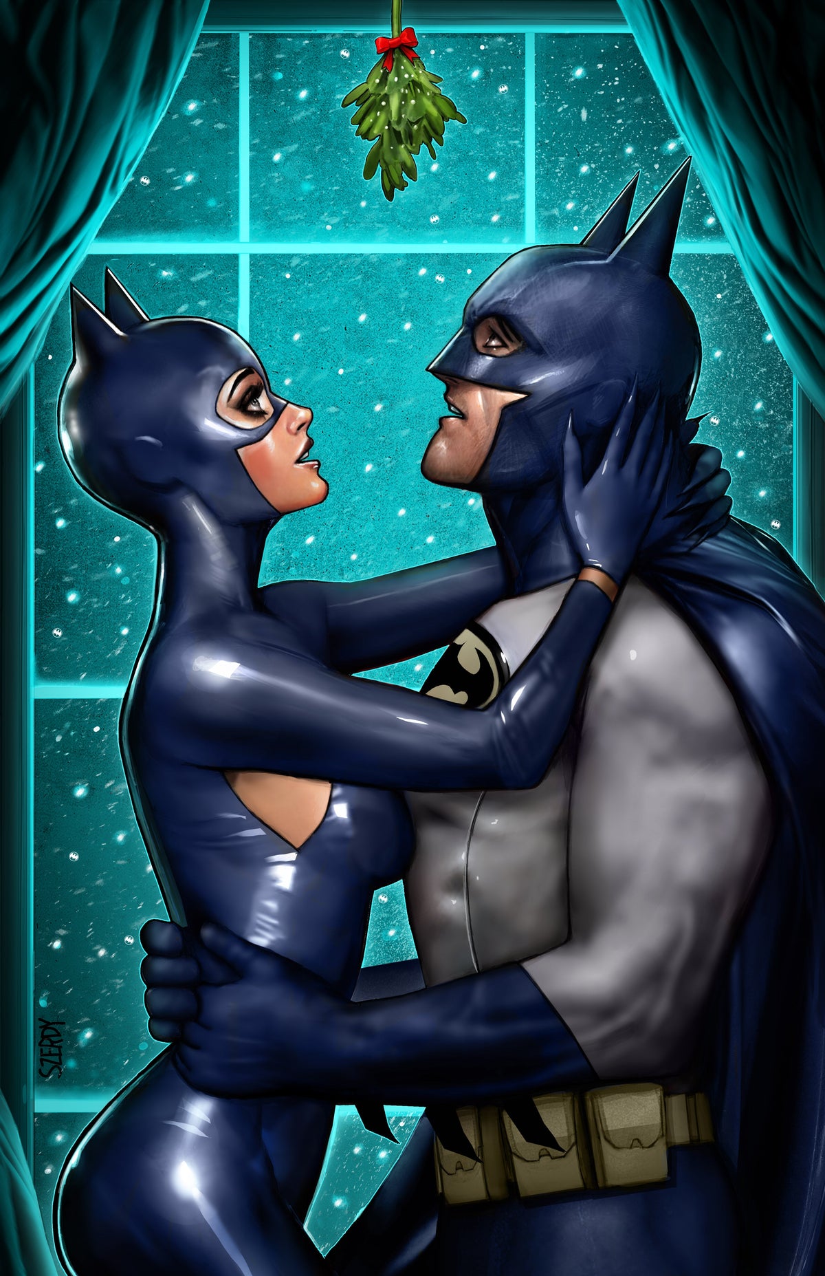 Catwoman #50 D Nathan Szerdy Holiday Mistletoe Christmas Kiss GGA Variant (12/20/2022) Dc