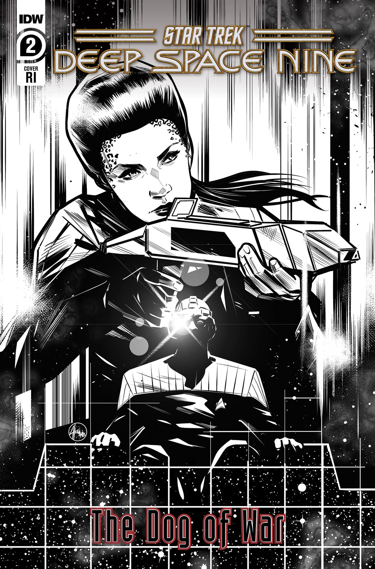 Star Trek Deep Space Nine The Dog Of War #2 1:10 Angel Hernandez B&W Variant (05/03/2023) IDW