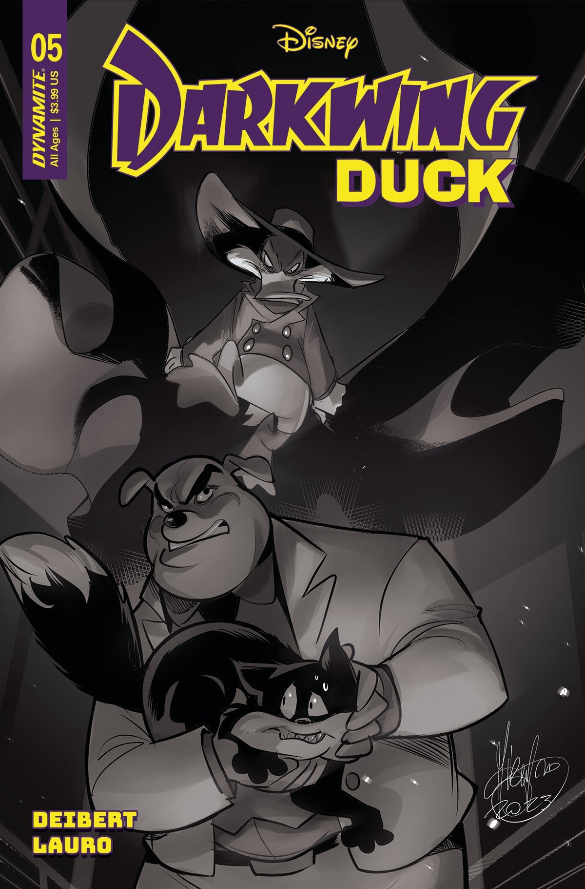 Darkwing Duck #5 H 1:15 Mirka Andolfo B&W Variant (05/24/2023) Dynamite