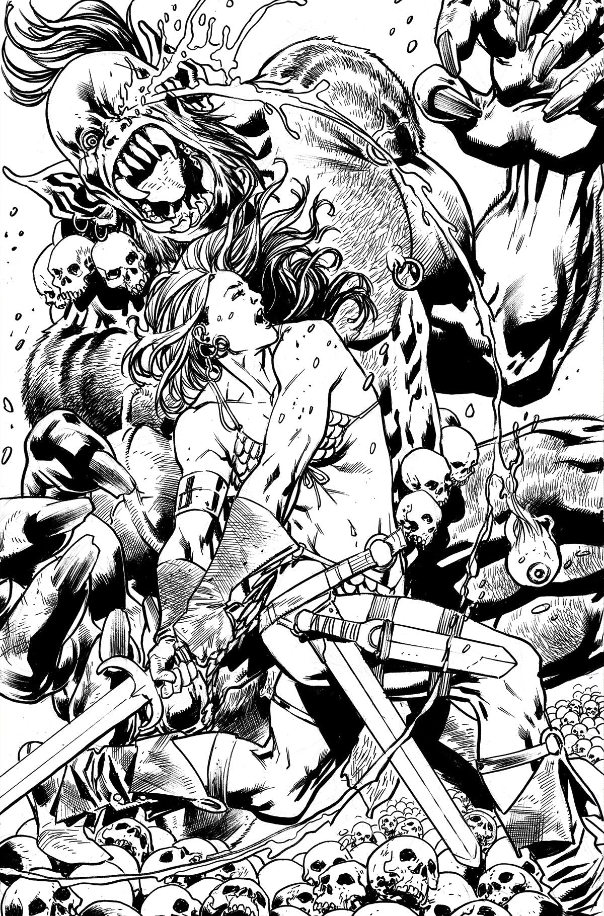 Red Sonja 2023 #1 Z 1:30 Bryan Hitch Line Art Virgin Variant (07/19/2023) Dynamite