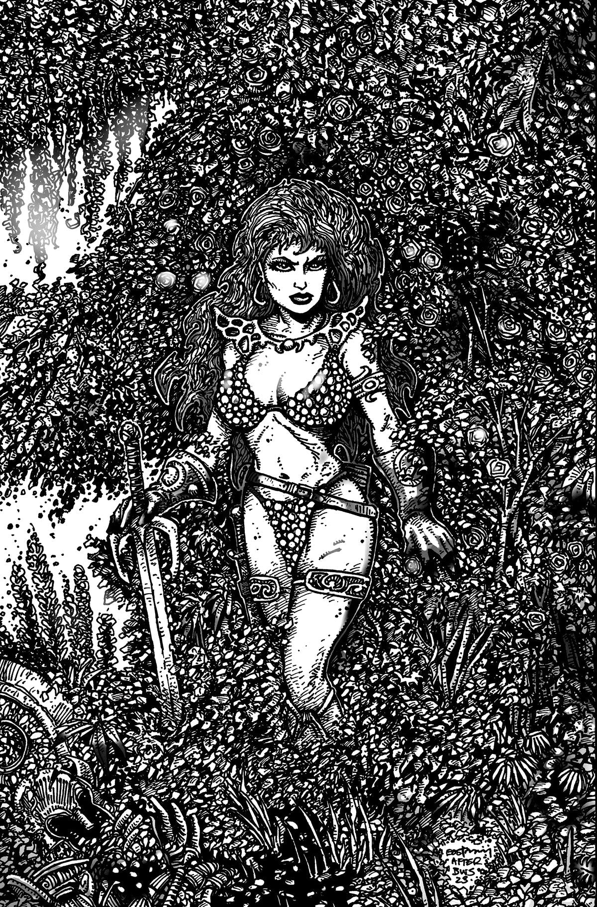 Red Sonja 2023 #1 Za 1:30 Kevin Eastman Line Art Virgin Variant (07/19/2023) Dynamite