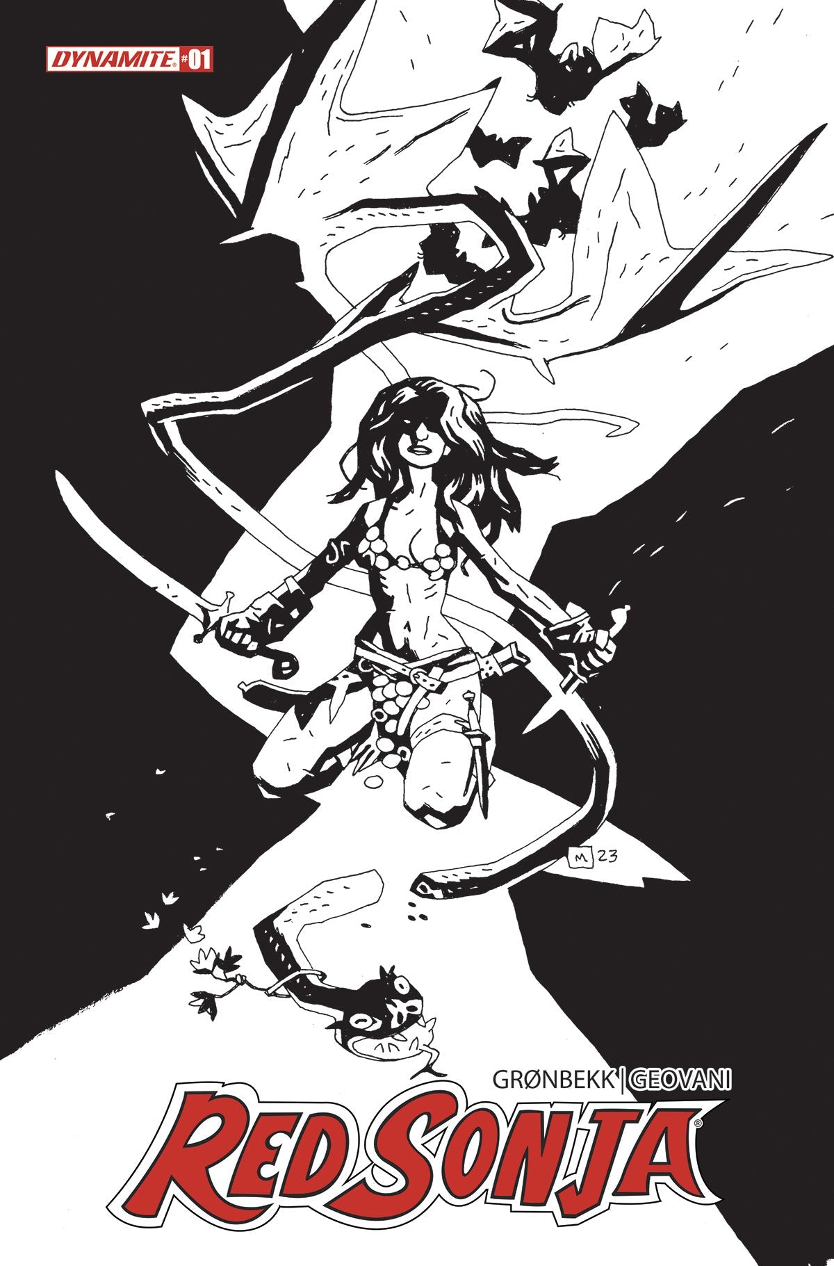 Red Sonja 2023 #1 Zb 1:30 Mike Mignola Line Art Variant (07/19/2023) Dynamite