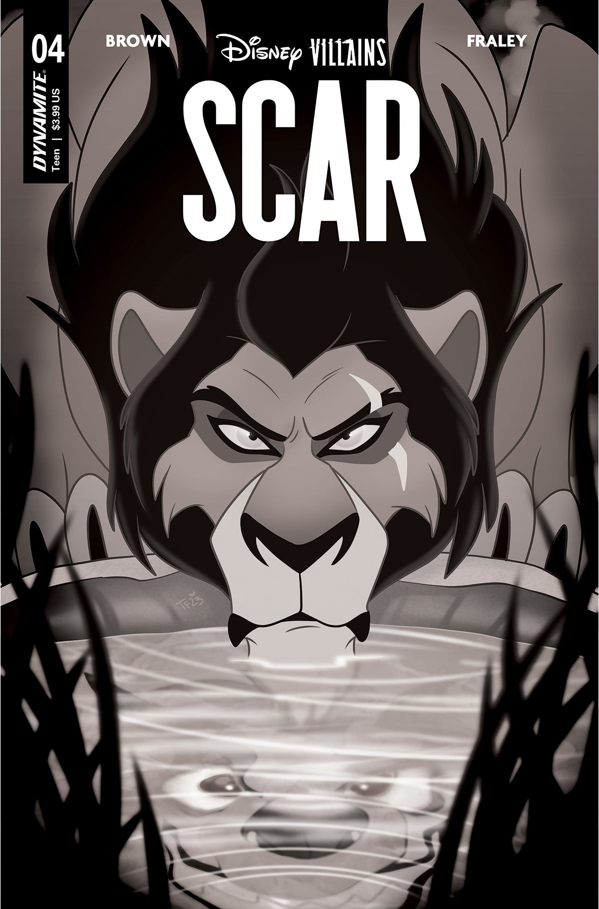 Disney Villains Scar #4 G 1:10 Trish Forstner B&W Variant (07/12/2023) Dynamite