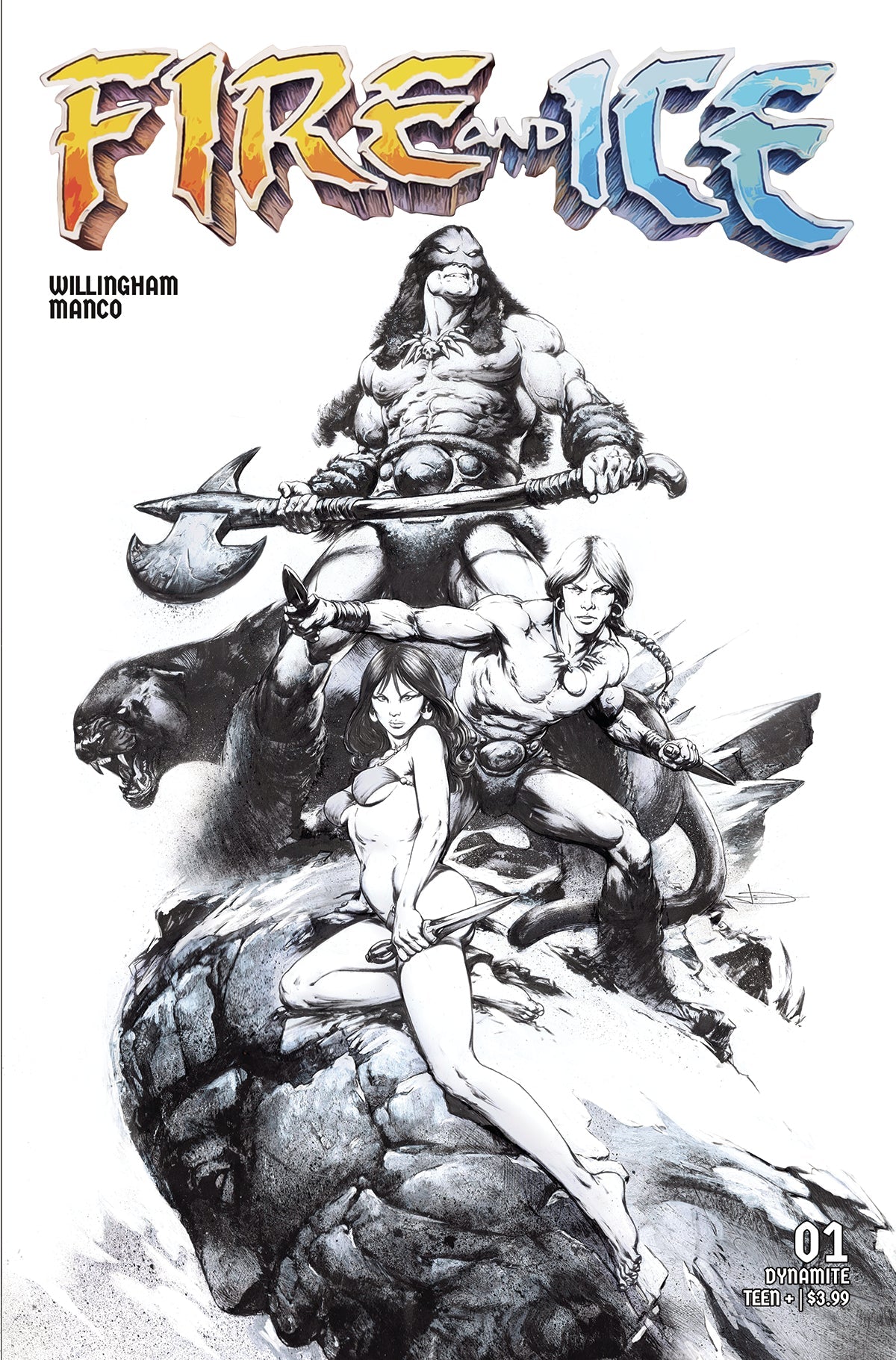 Fire And Ice #1 K 1:20 Leonardo Manco Line Art Variant (08/02/2023) Dynamite