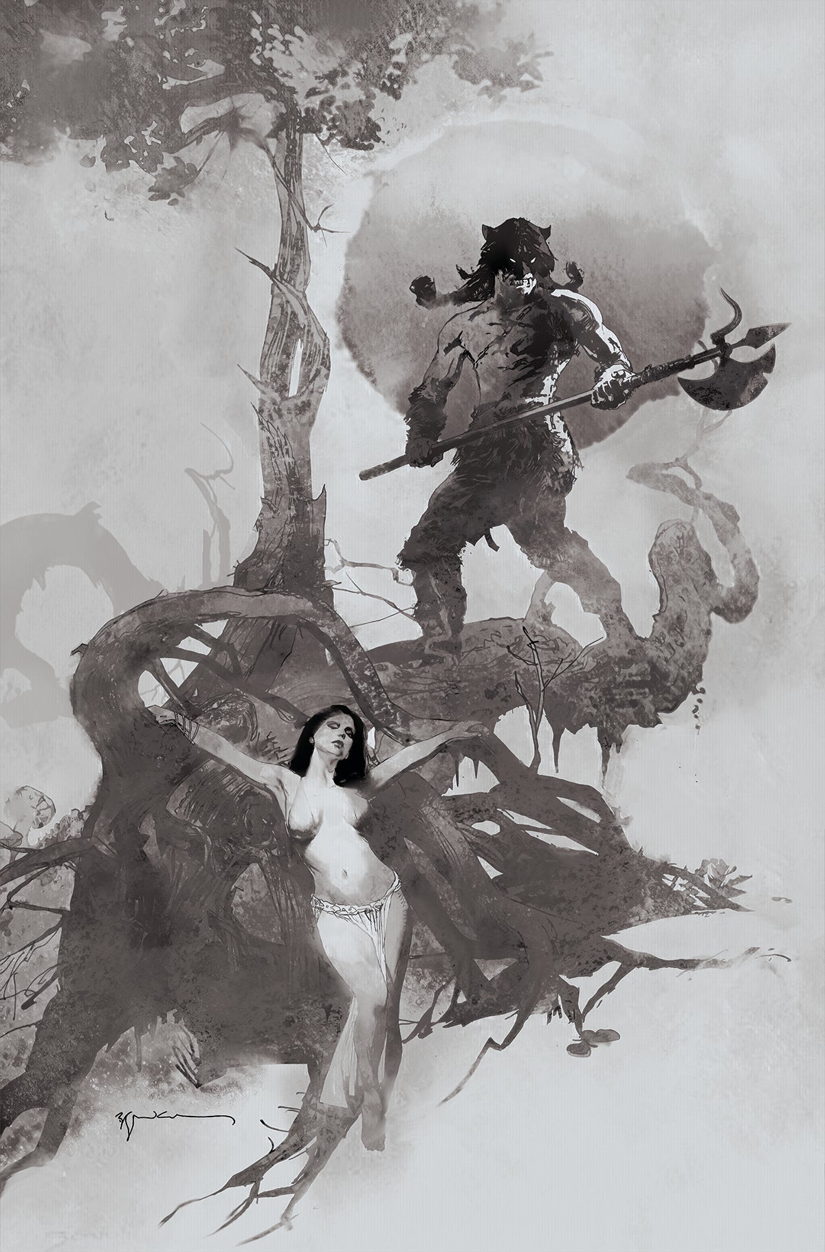 Fire And Ice #1 N 1:25 Bill Sienkiewicz Line Art Virg Variant (08/02/2023) Dynamite