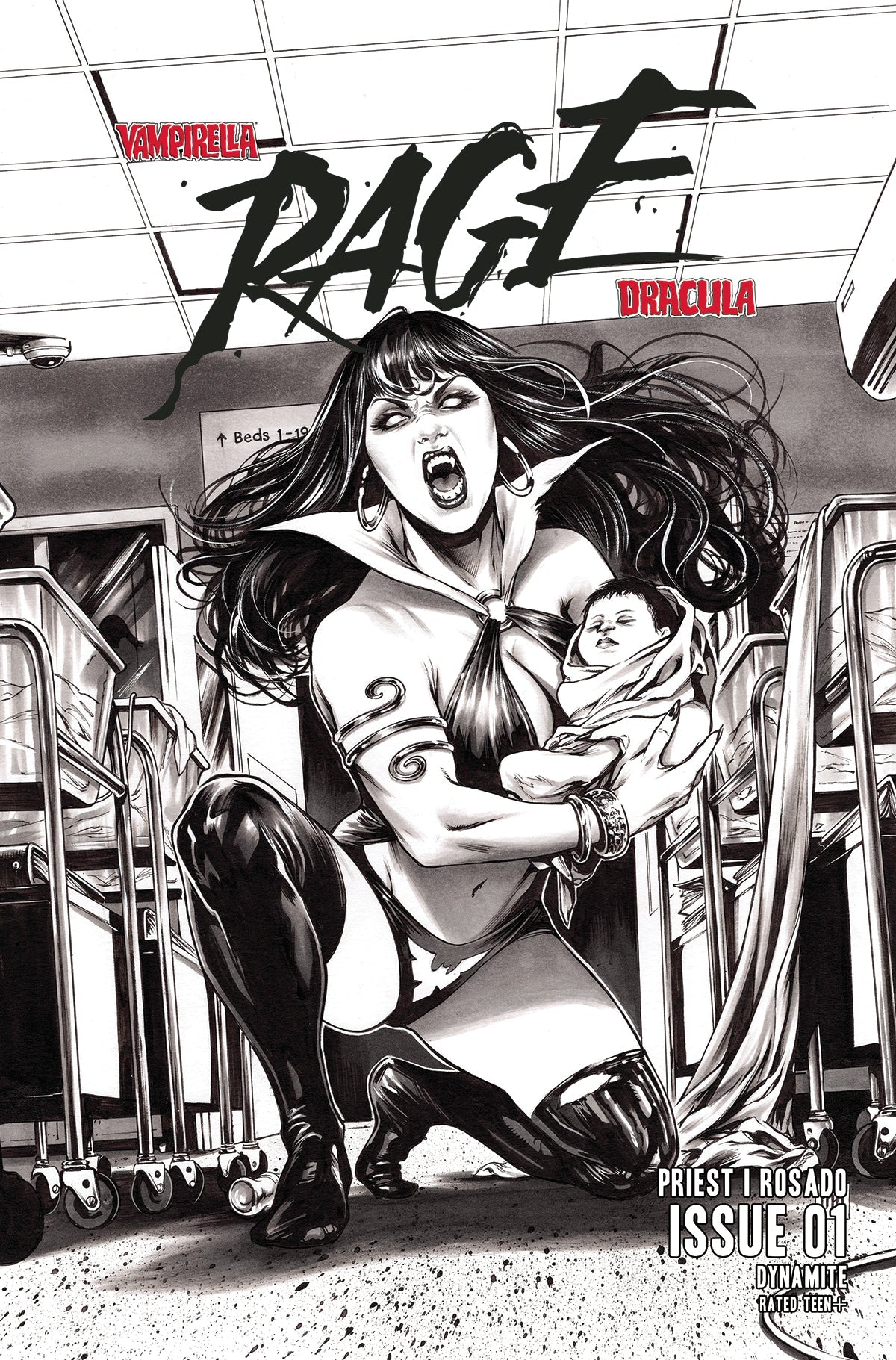 Vampirella Dracula Rage #1 I 1:10 Mike Krome B&W Variant (08/09/2023) Dynamite