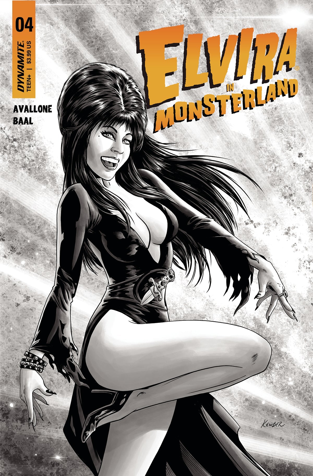 Elvira In Monsterland #4 E 1:10 Kewber Baal B&W Variant (08/30/2023) Dynamite