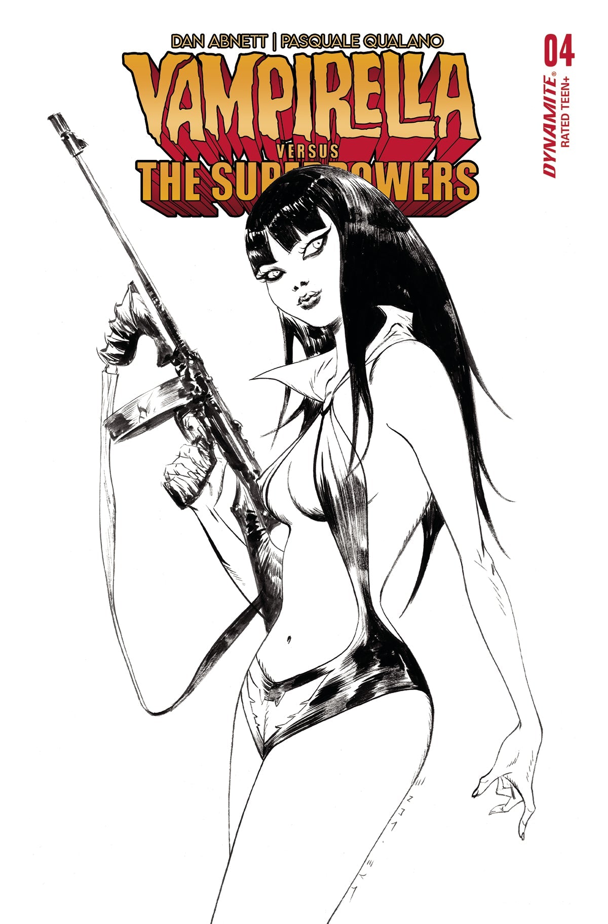 Vampirella Vs Superpowers #4 G 1:10 Jae Lee B&W Variant (08/23/2023) Dynamite