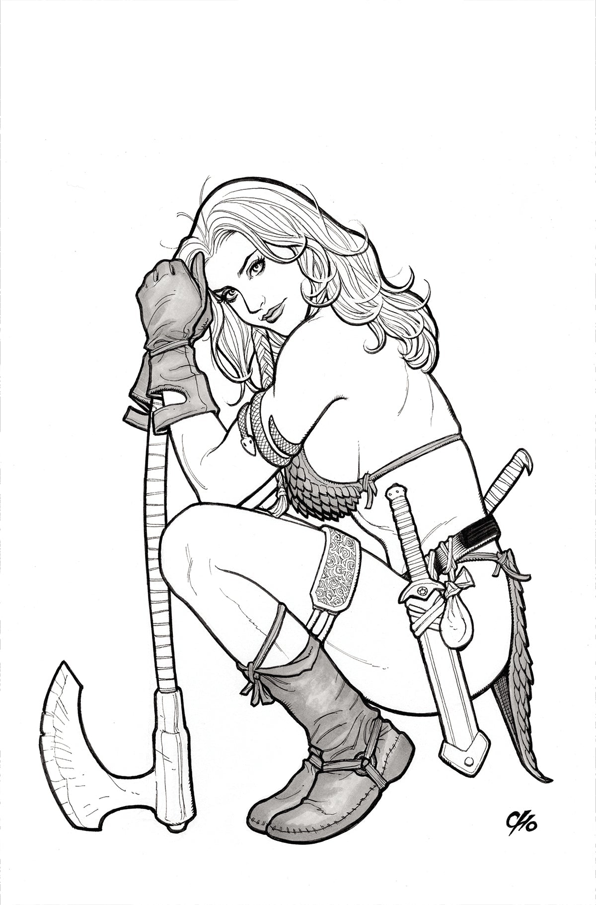 Savage Red Sonja #1 J 1:15 Frank Cho Line Art Virgin Variant (11/01/2023) Dynamite