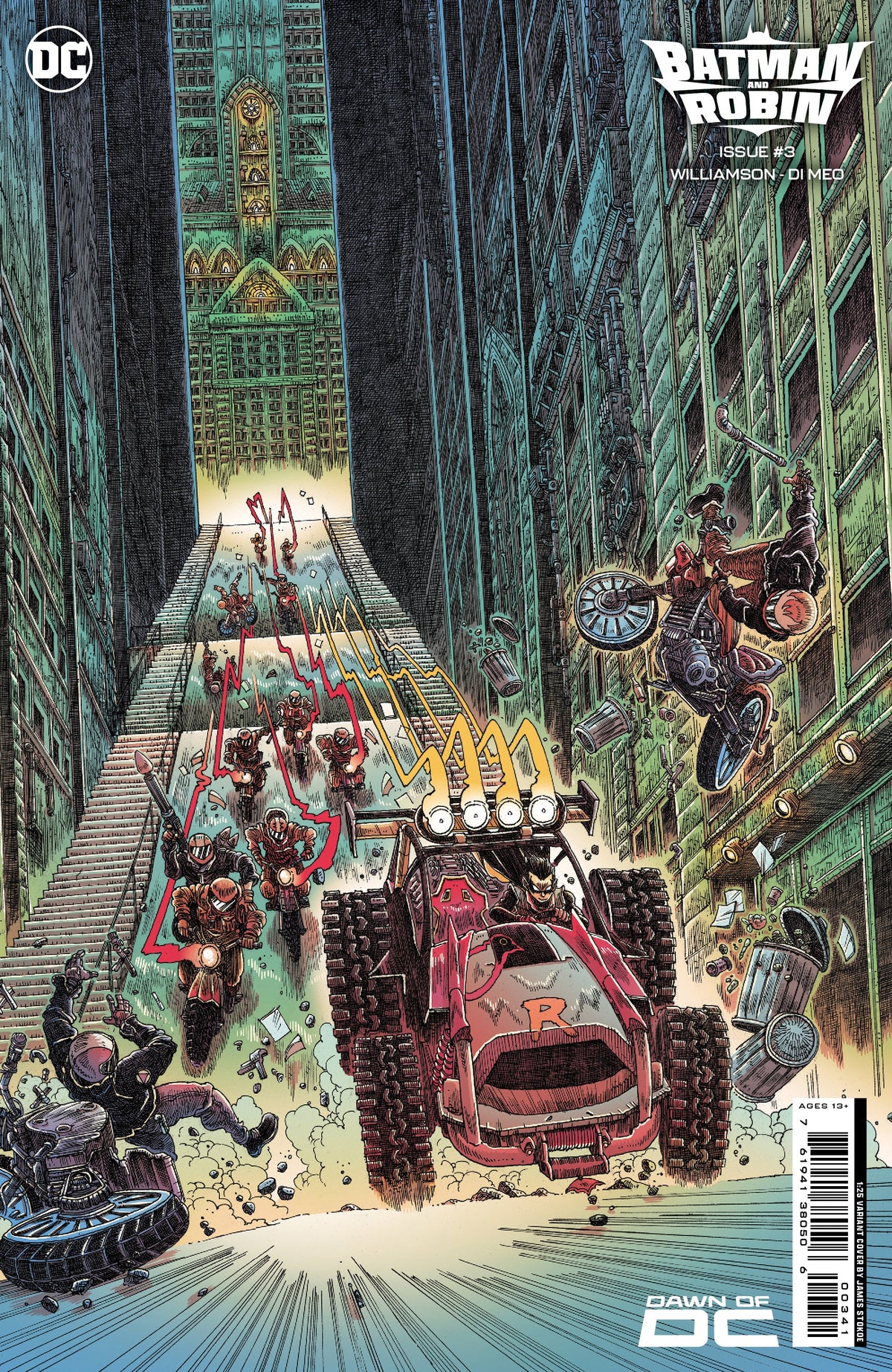 Batman And Robin #3 E 1:25 James Stokoe Card Stock Variant (11/14/2023) Dc
