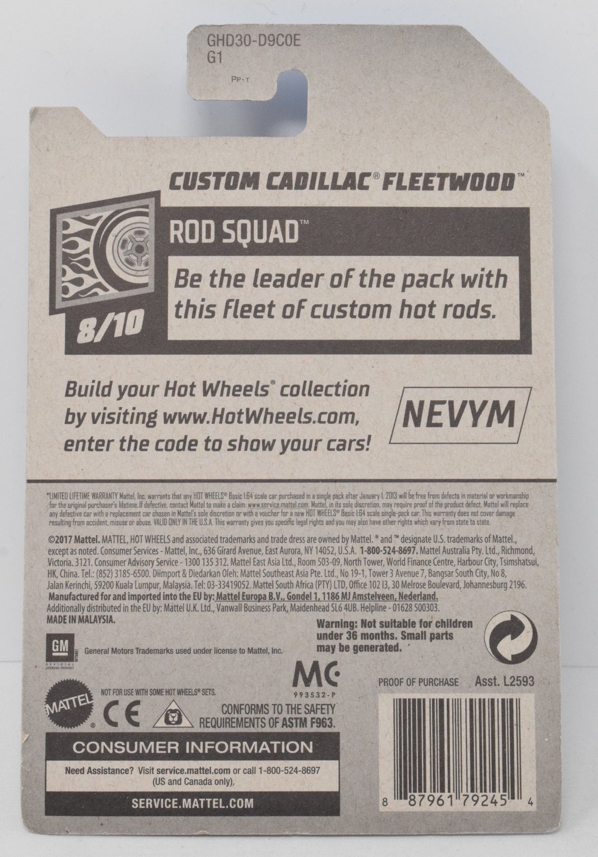 Hot Wheels Custom Cadillac Fleetwood Rod Squad DieCast Car Green 8/10 121 New