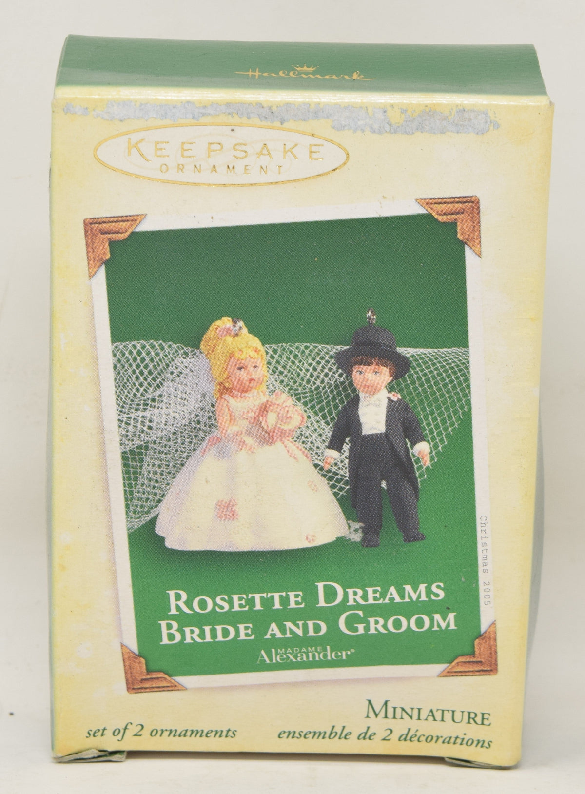 Hallmark Keepsake Ornament Madame Alexander Rosette Dreams Bride Groom Christmas 2003 NIB