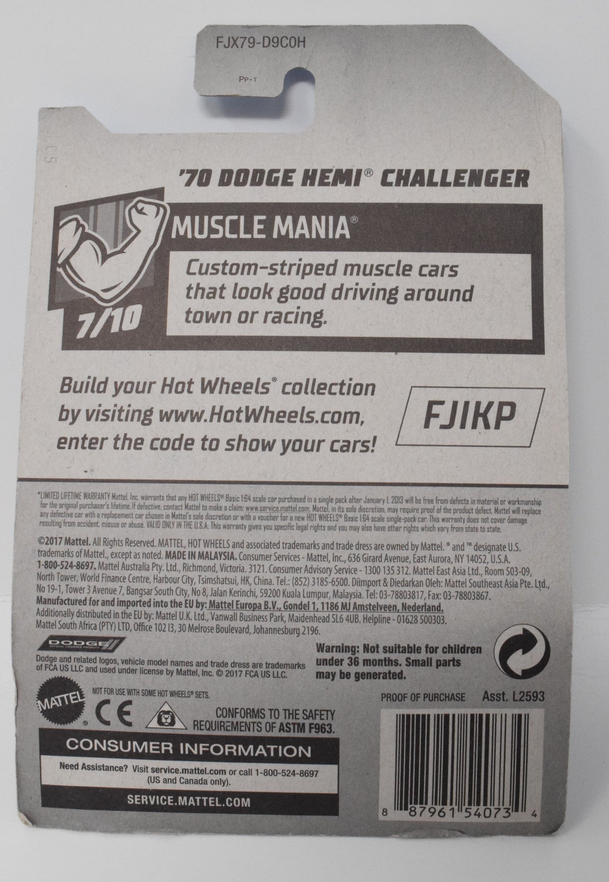 Hot Wheels 70 Dodge Hemi Challenger Muscle Mania Red 7/10 189 DieCast Car New