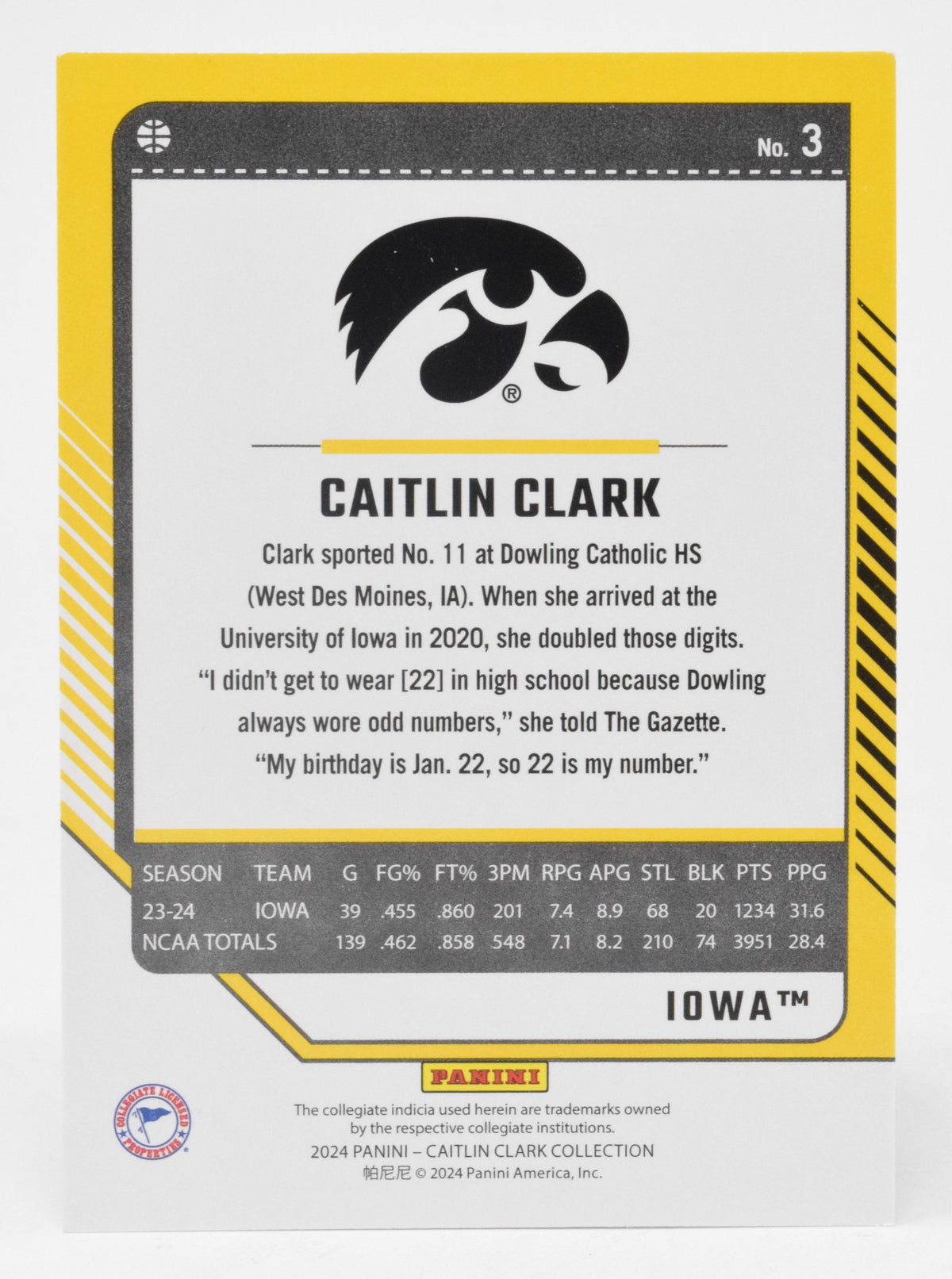 Caitlin Clark WNBA Basketball Card Panini Donruss 2024 Collection #3