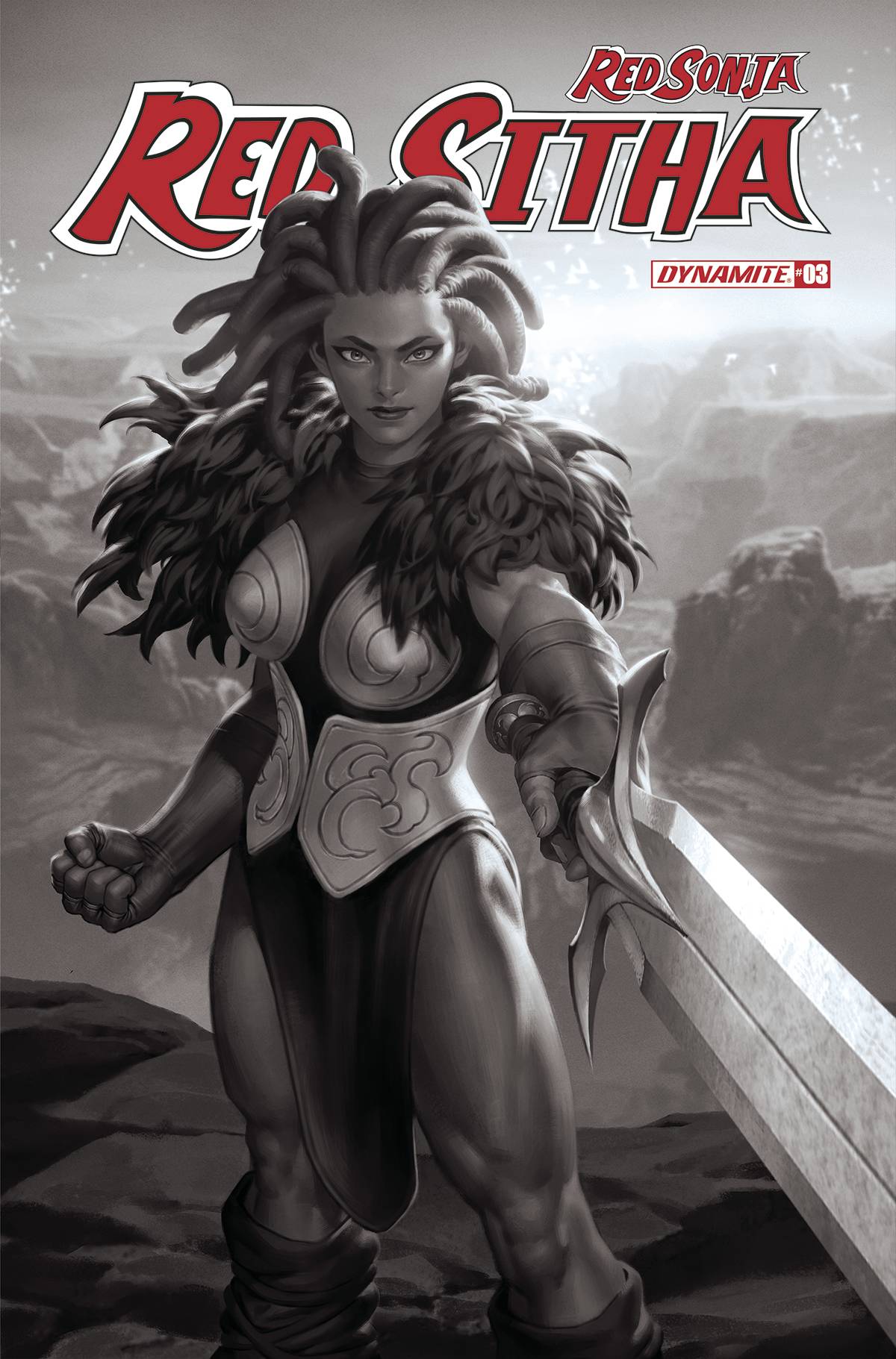 Red Sonja Red Sitha #3 O 1:10 Jung-Geun Yoon B&W FOC Bonus Variant (07/06/2022) Dynamite