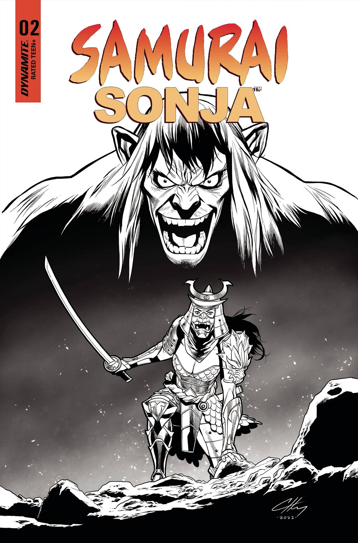 Samurai Sonja #2 N 1:7 Clayton Henry B&W FOC Bonus Variant (07/20/2022) Dynamite
