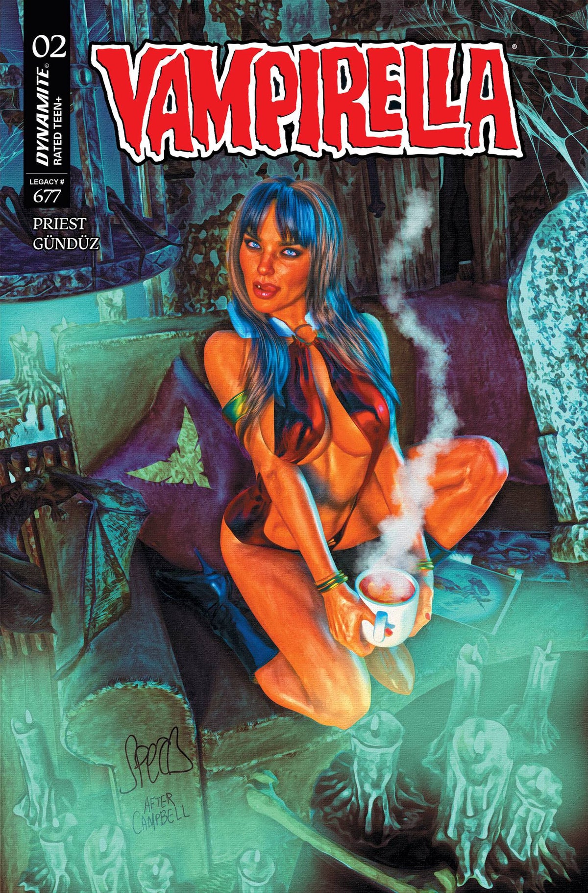 Vampirella (2025) #2 ZD 1:10 Mark Spears Amazing Spider-Man 601 Homage Blue Variant (05/28/2025) Dynamite