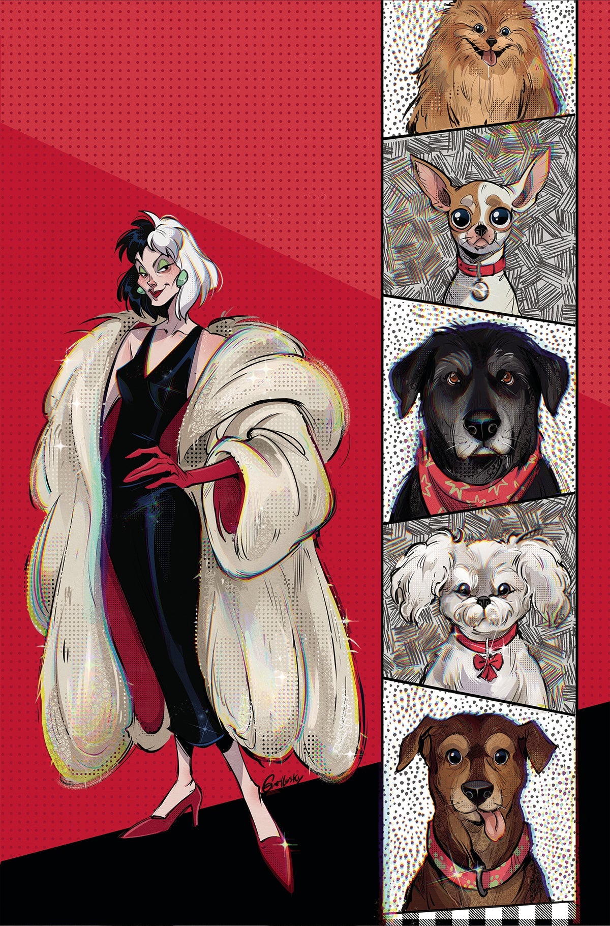 Disney Villains Cruella De Vil #2 F 1:10 Gretel Lusky Virgin Variant (03/06/2024) Dynamite