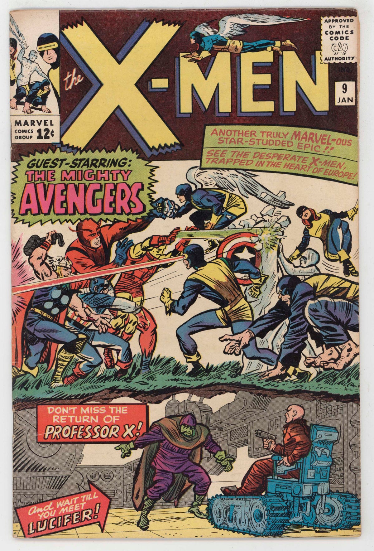 Uncanny X-Men 9 Marvel 1965 FN Avengers Vs Jack Kirby Stan Lee