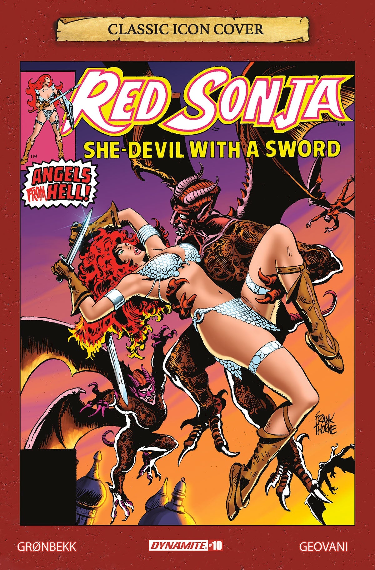 Red Sonja 2023 #10 G 1:10 Frank Throne Icon Variant (04/24/2024) Dynamite