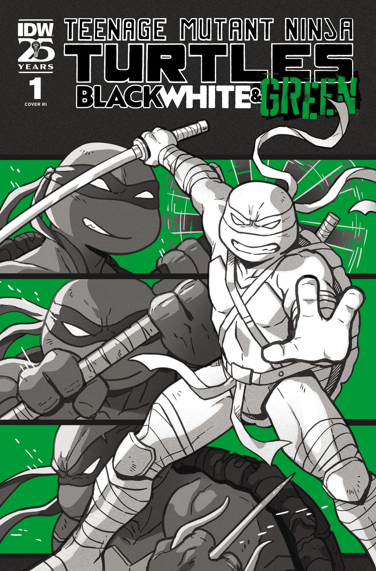 Teenage Mutant Ninja Turtles TMNT Black White & Green #1 C 1:10 Paulina Ganucheau Variant (05/08/2024) Idw