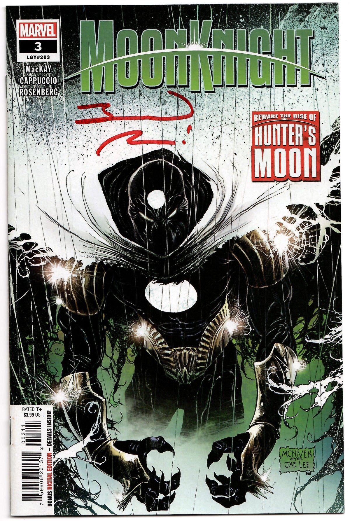Moon Knight #3 A Marvel 2021 Steve McNiven SIGNED Jed MacKay