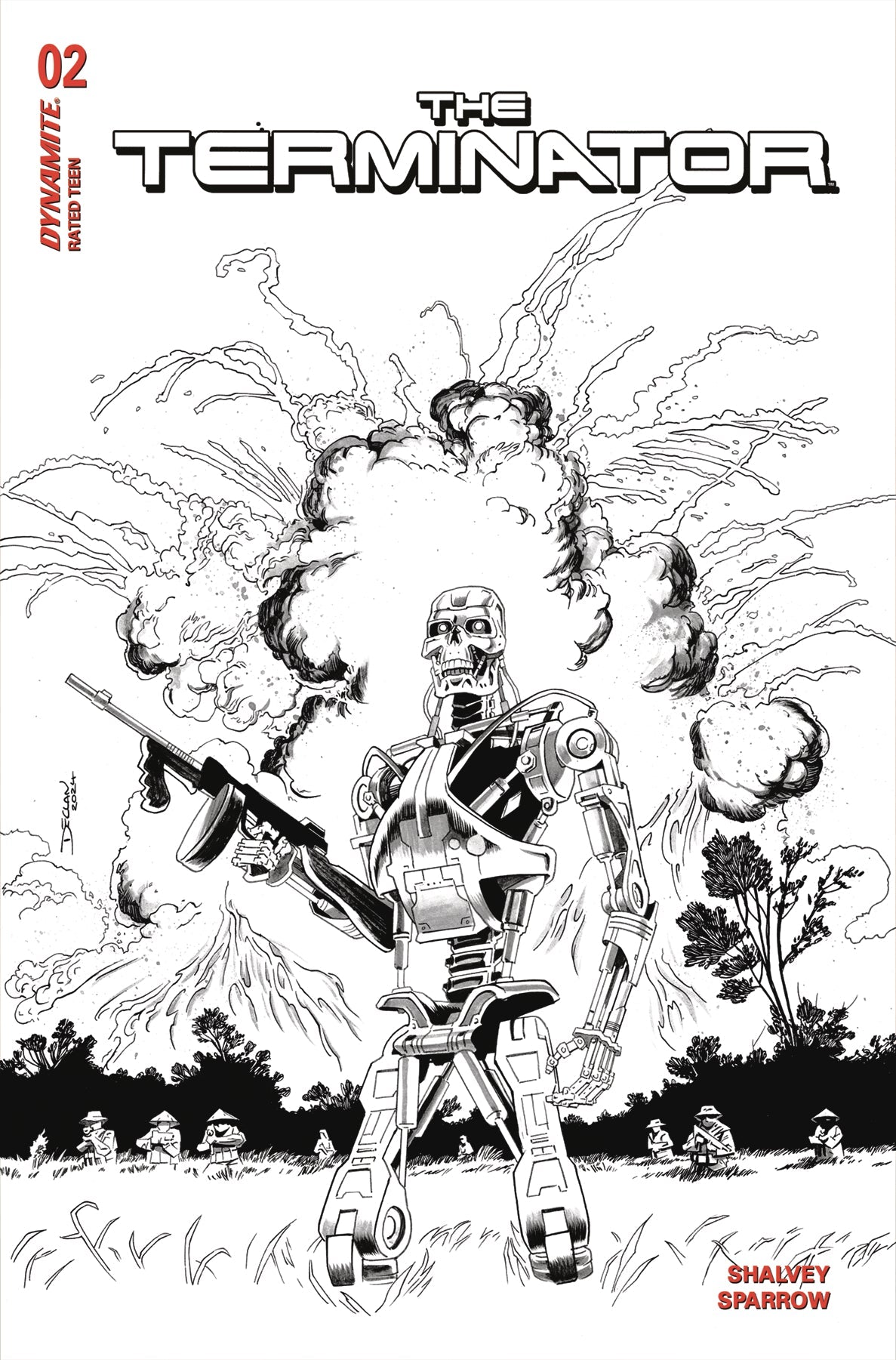 Terminator #2 K 1:20 Declan Shalvey Line Art Variant (11/13/2024) Dynamite