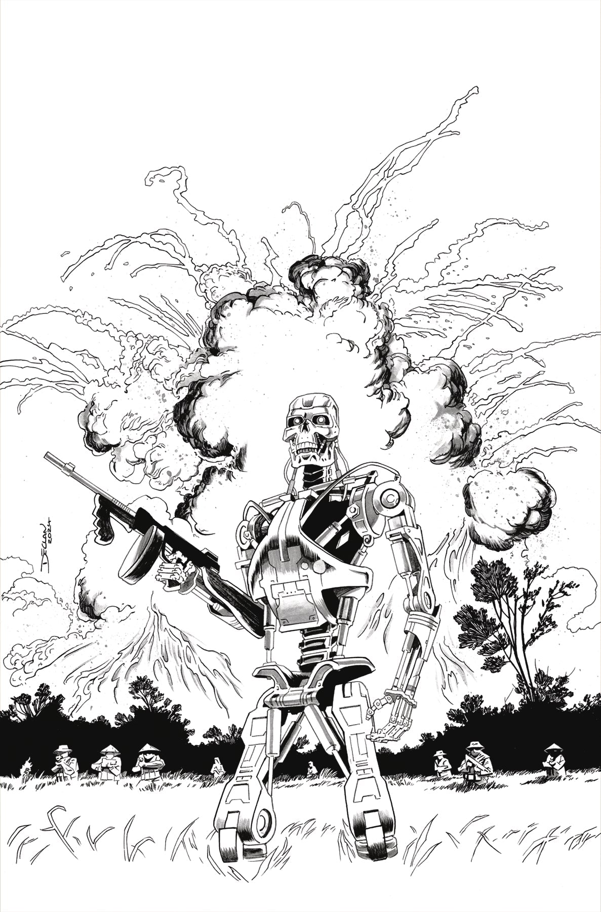 Terminator #2 L 1:25 Declan Shalvey Line Art Virgin Variant (11/13/2024) Dynamite