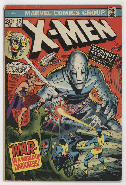 Uncanny X-Men 82 Marvel 1973 VG 34 Cyclops Jean Grey Iceman Dan Adkins