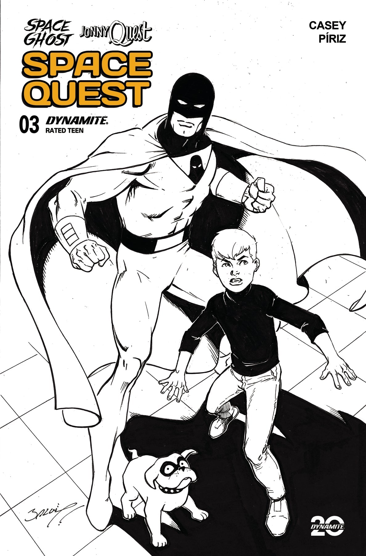 Space Ghost Jonny Quest Space Quest #3 L 1:15 Mark Bagley Line Art Virgin (07/30/2025) Dynamite