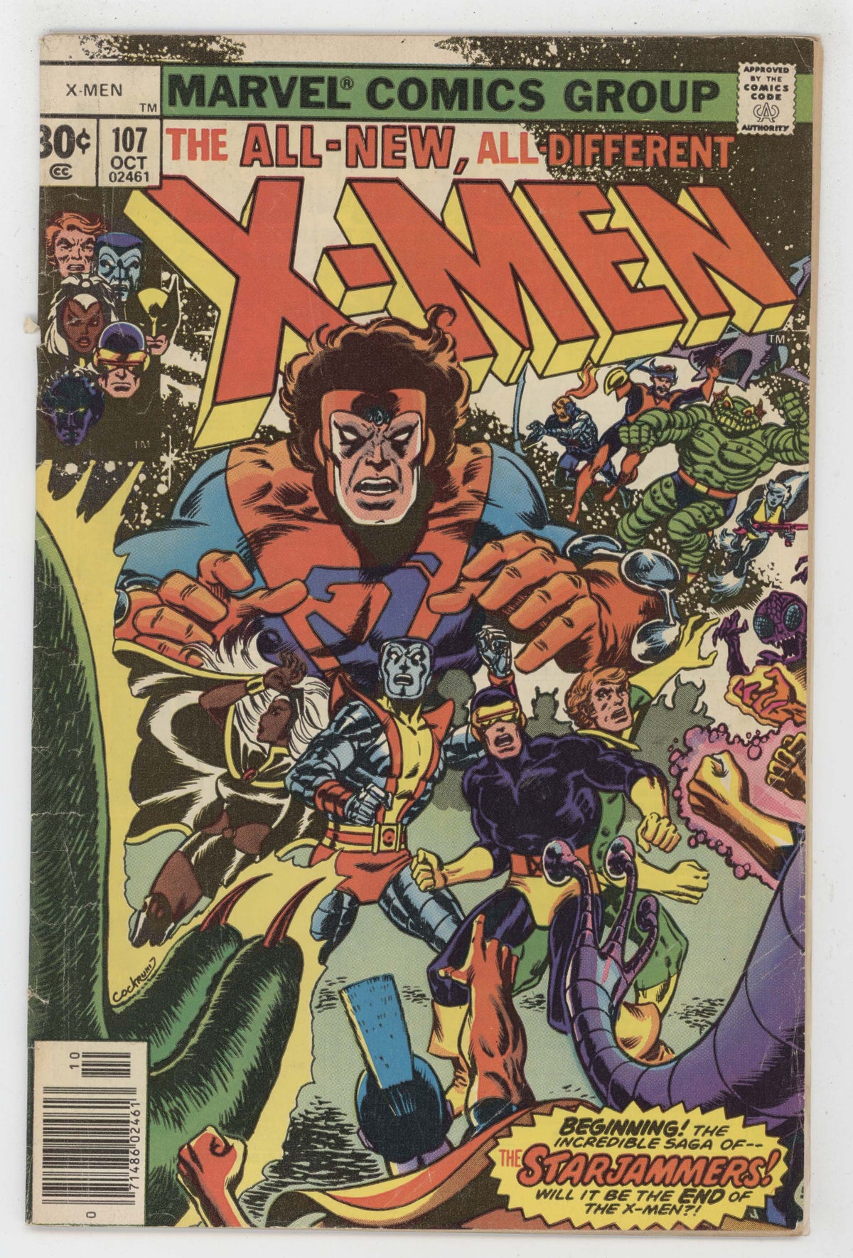Uncanny X-Men 107 Marvel 1977 FN 1st Starjammers Wolverine Colossus